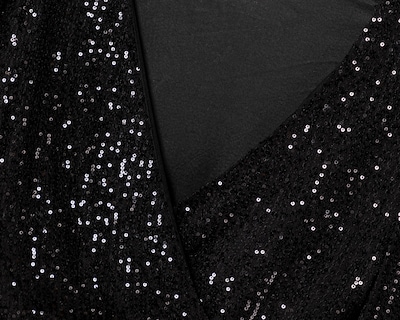Foto 3 | Vestido de Fiesta Thinner Negro Manga Larga con Lentejuela para Mujer