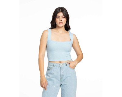 Foto 1 | Blusa No Comment sin Mangas Azul