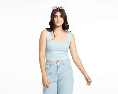 Foto 2 | Blusa No Comment sin Mangas Azul