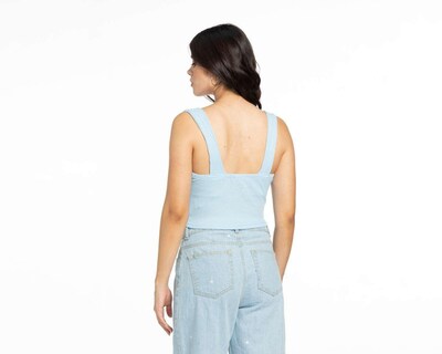 Foto 3 | Blusa No Comment sin Mangas Azul