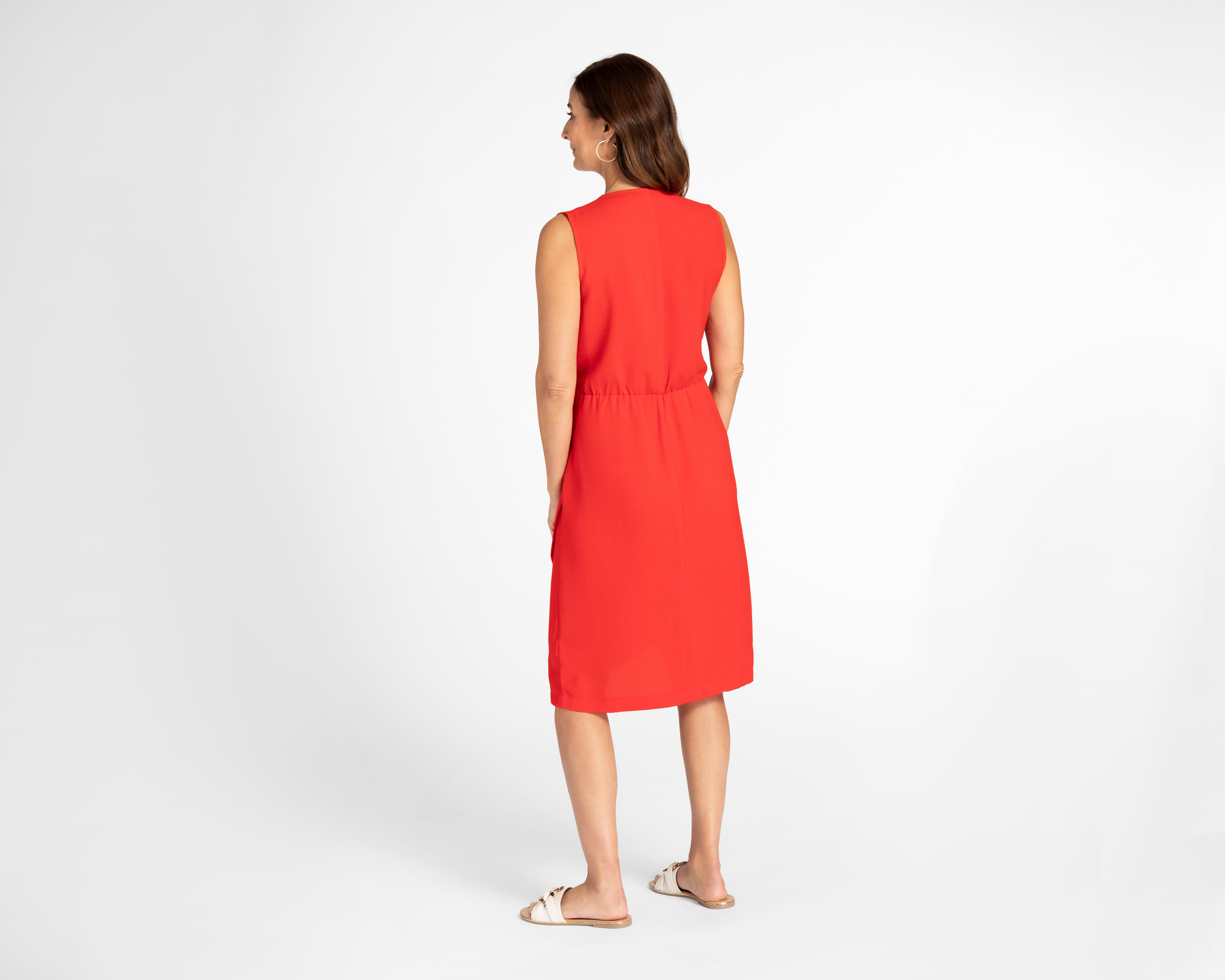 Foto 4 pulgar | Vestido Sahara Formal Corto Rojo sin Mangas