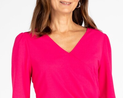 Foto 5 | Vestido Sahara Formal Rosa Manga 3/4 Cuello V