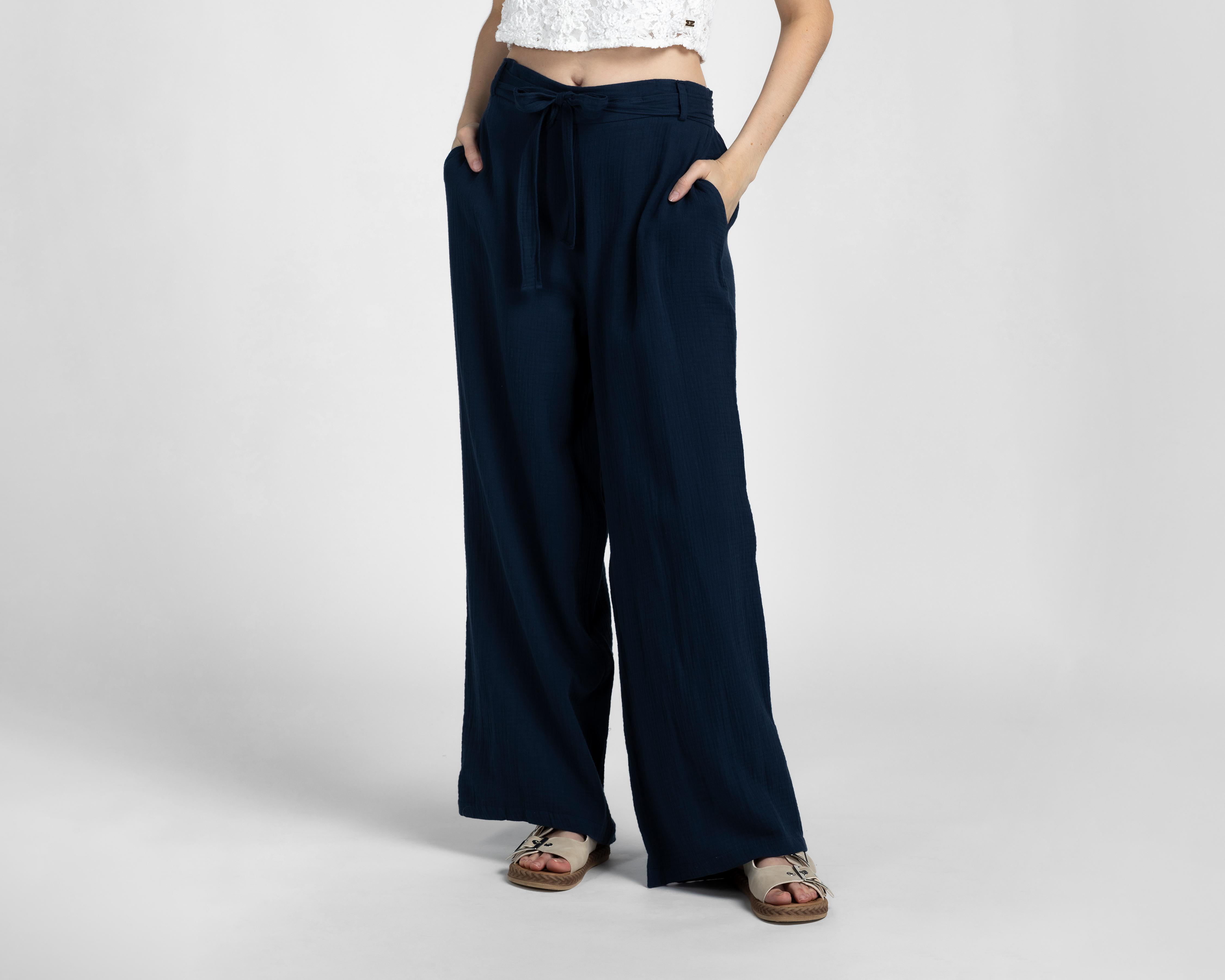 Pantalón Ancho Sahara Azul Marino para Mujer $319