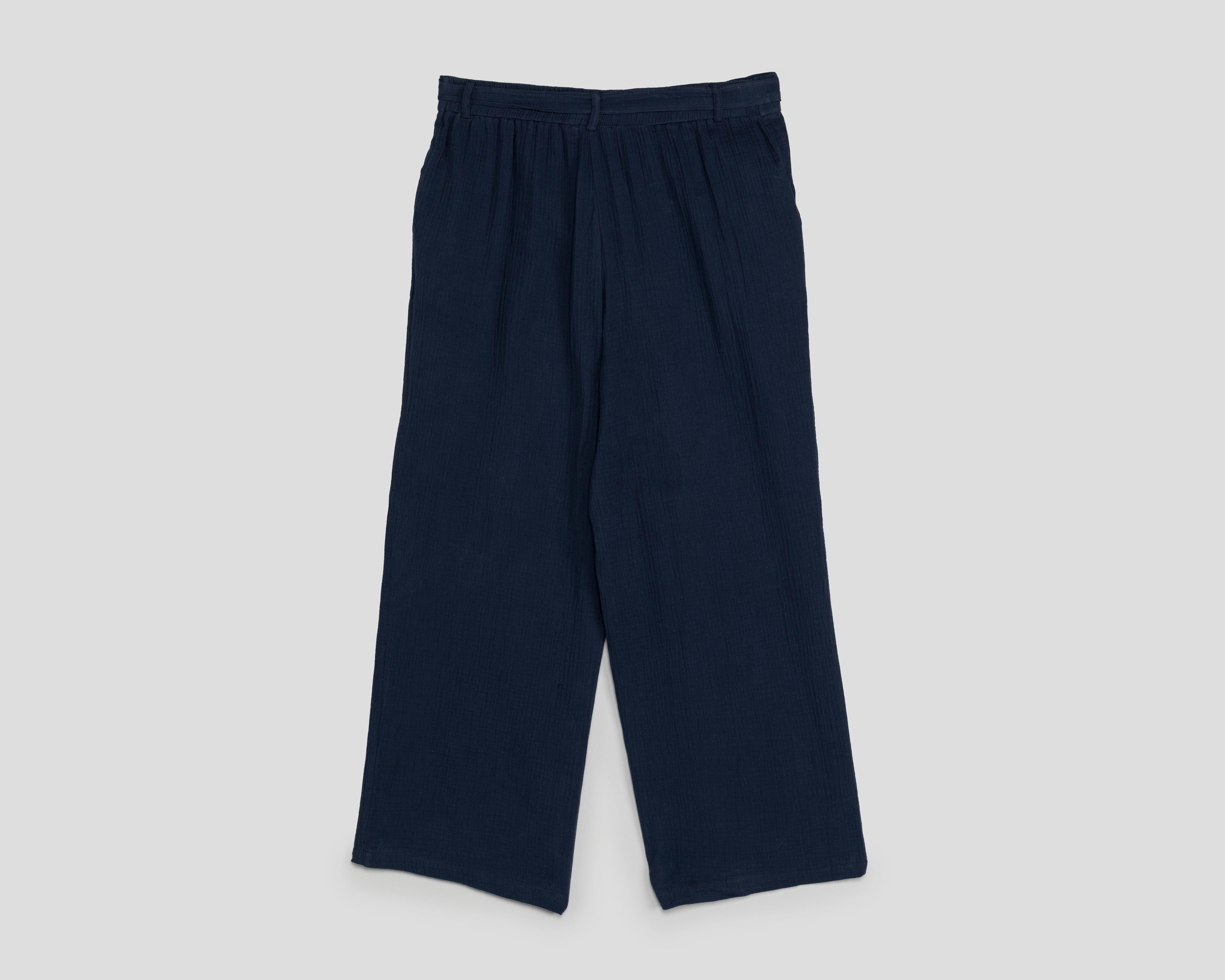 Foto 3 pulgar | Pantalón Ancho Sahara Azul Marino para Mujer