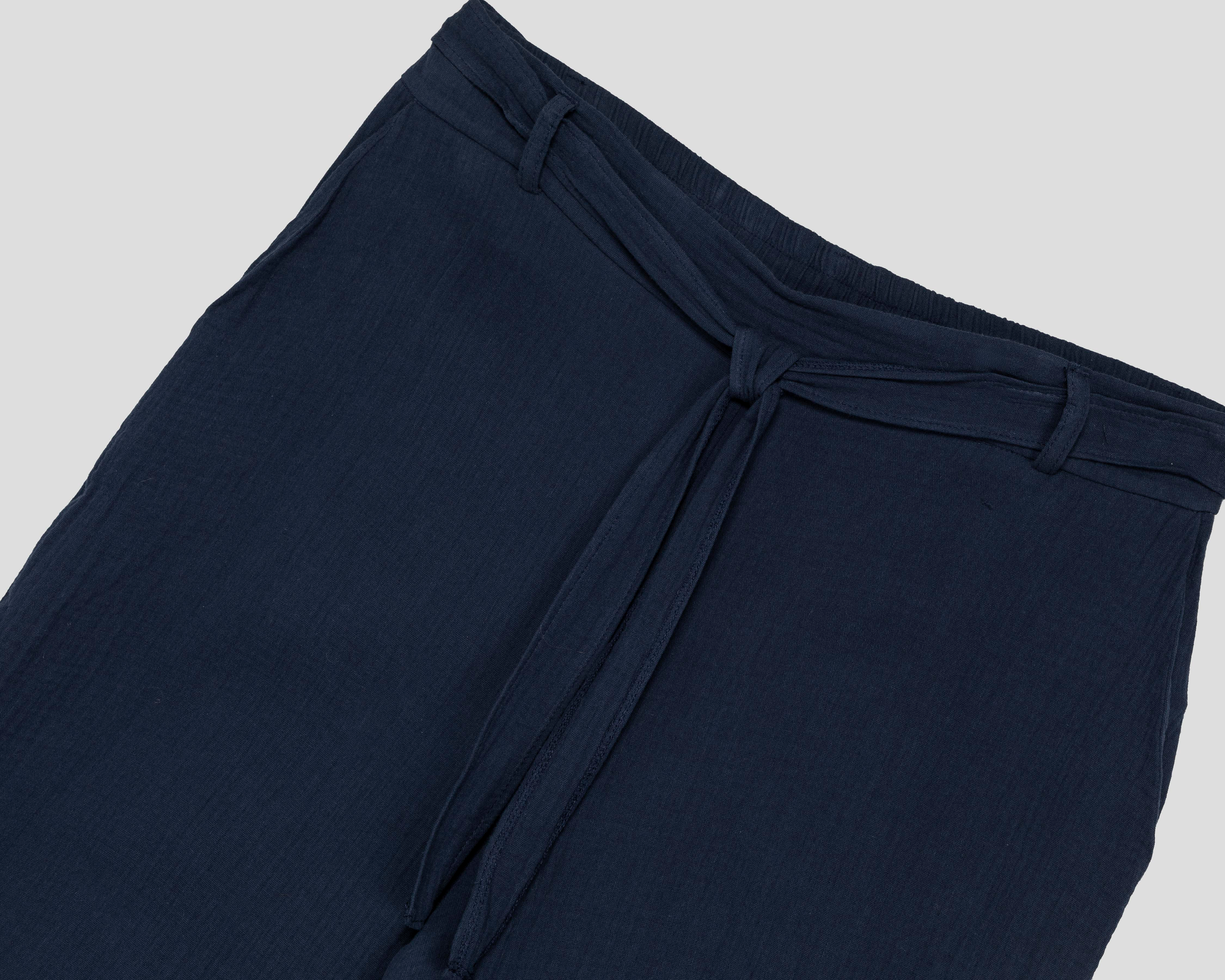Foto 4 pulgar | Pantalón Ancho Sahara Azul Marino para Mujer
