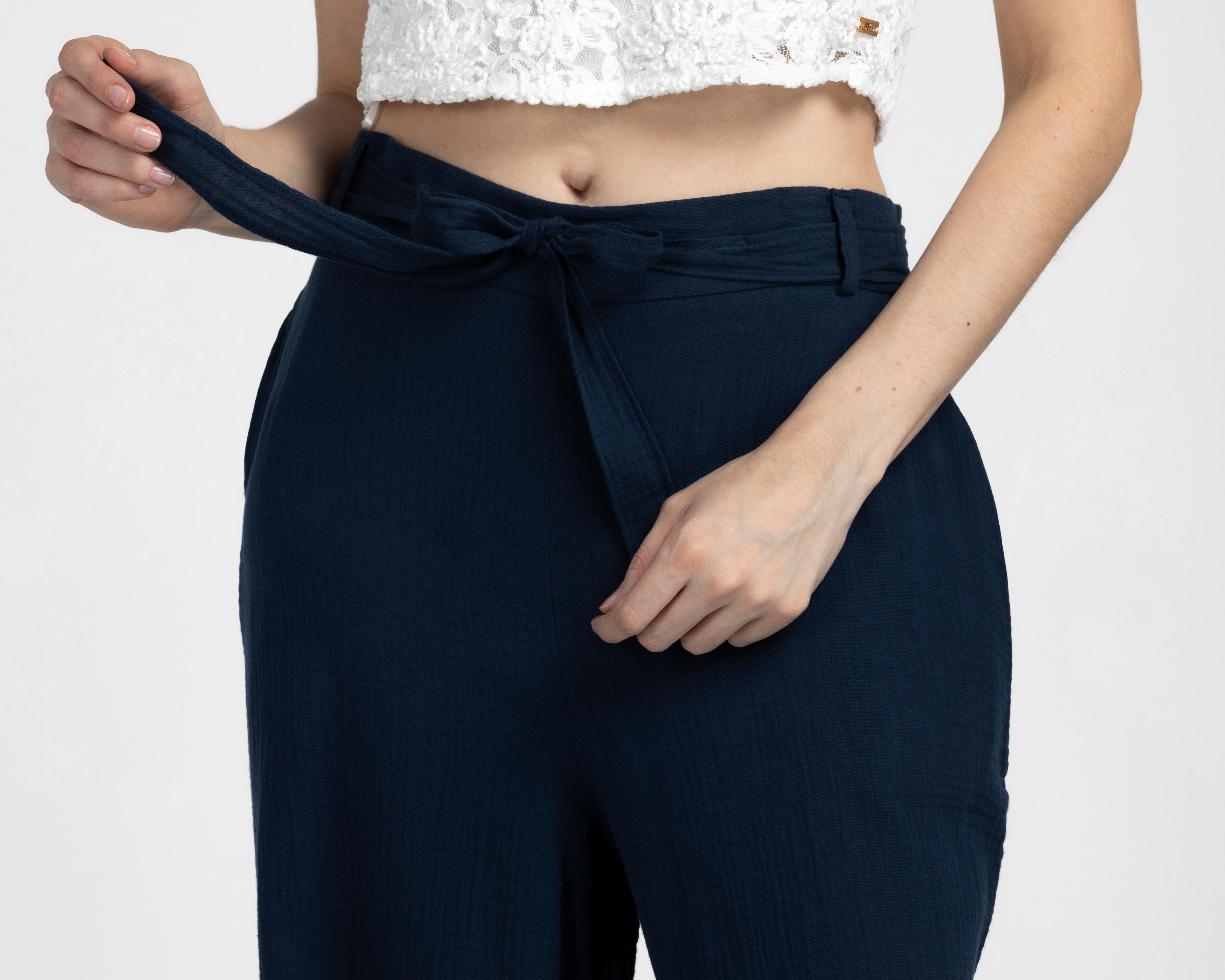 Foto 5 pulgar | Pantalón Ancho Sahara Azul Marino para Mujer