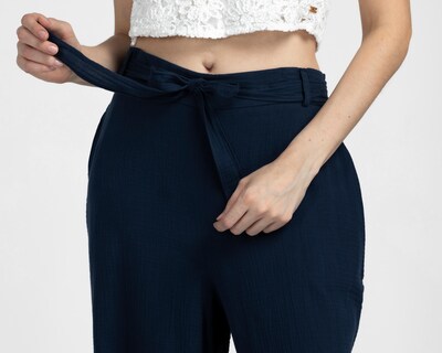 Foto 4 | Pantalón Ancho Sahara Azul Marino para Mujer