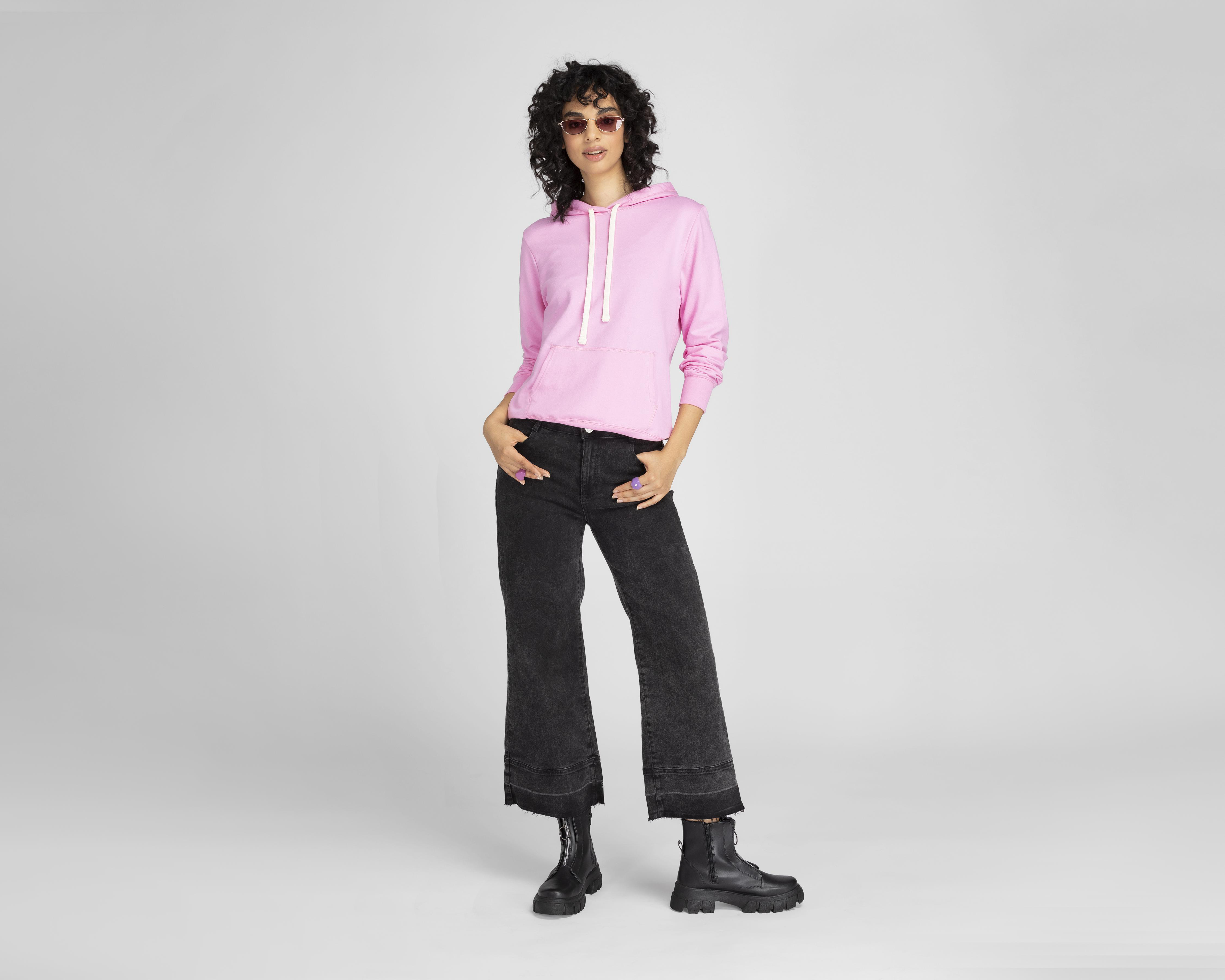 Foto 2 | Sudadera Optima con Rosa con Capucha
