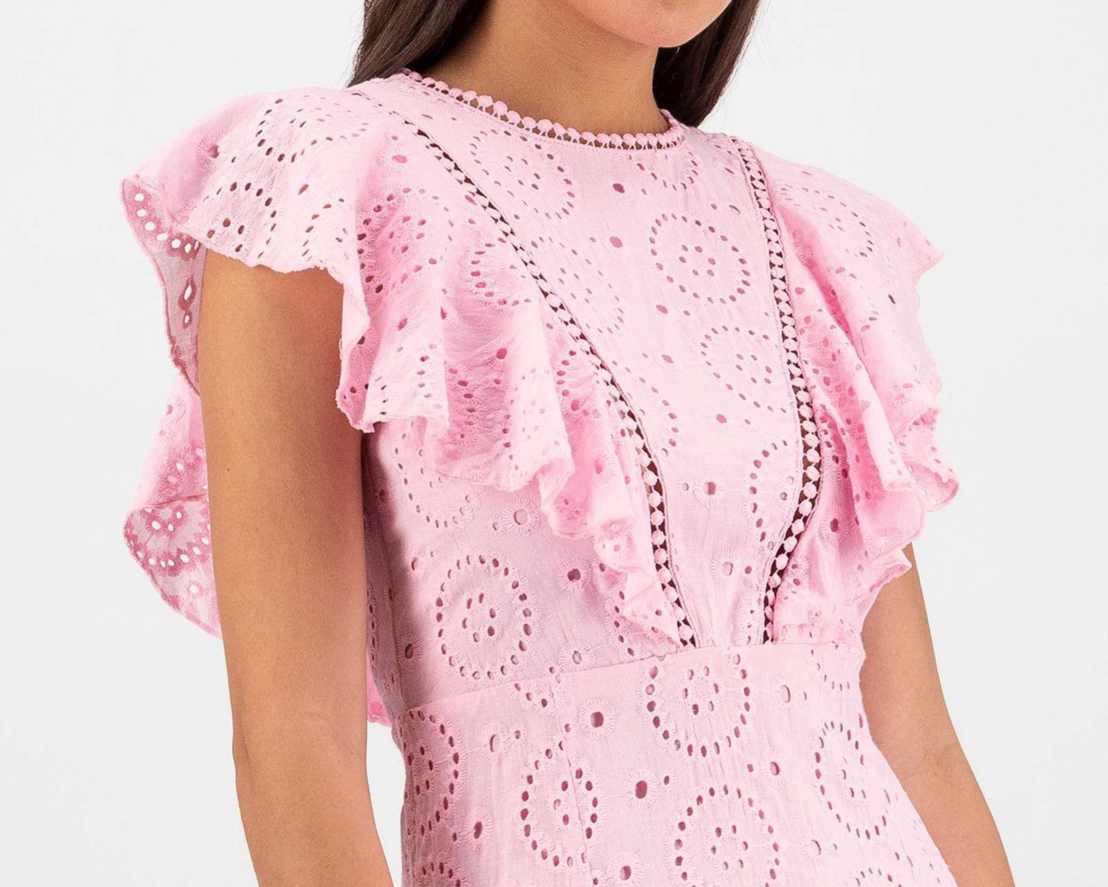 Foto 5 | Vestido Meirius de Noche Rosa con Corte Láser