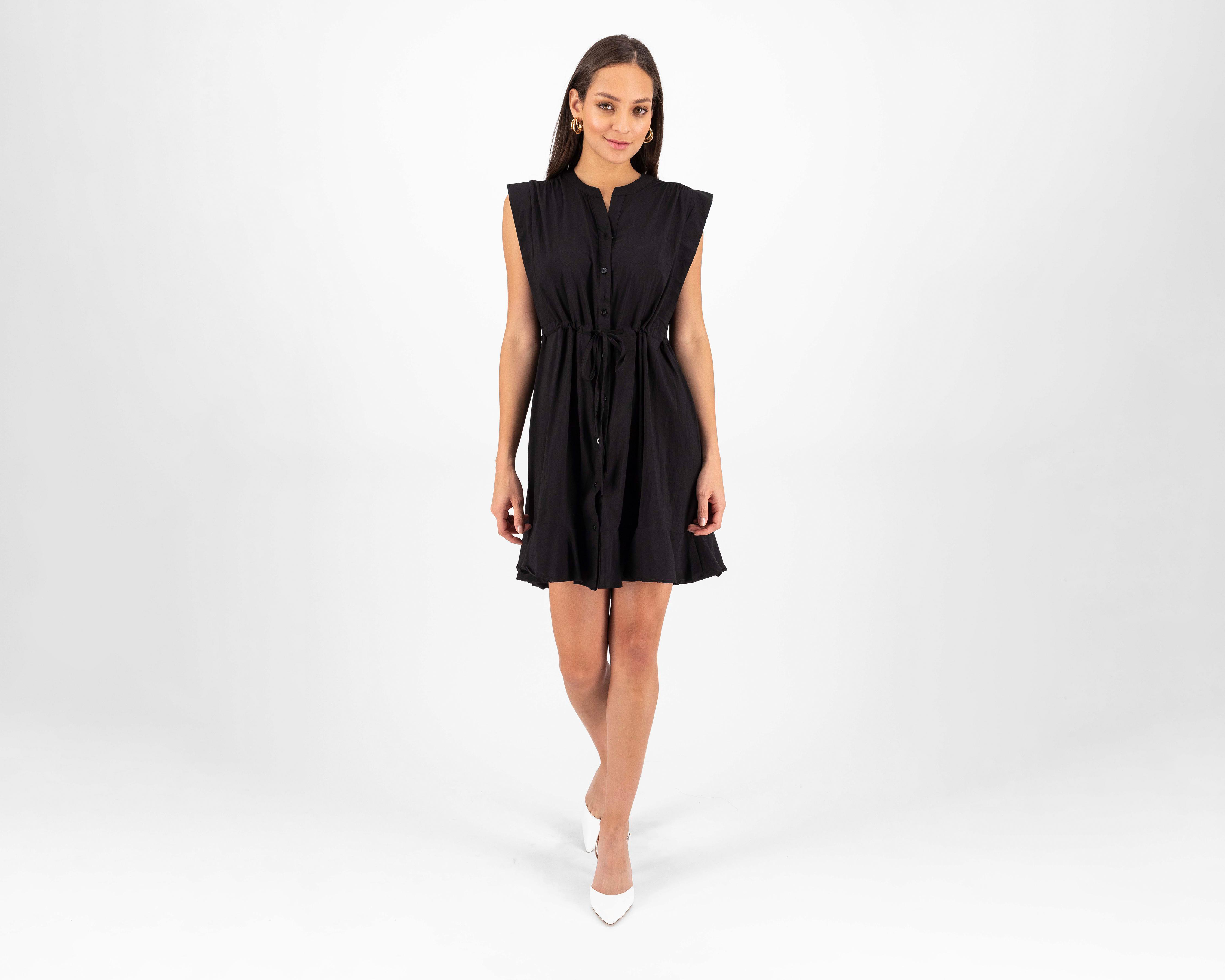 Foto 3 pulgar | Vestido Meirius Casual Negro sin Mangas
