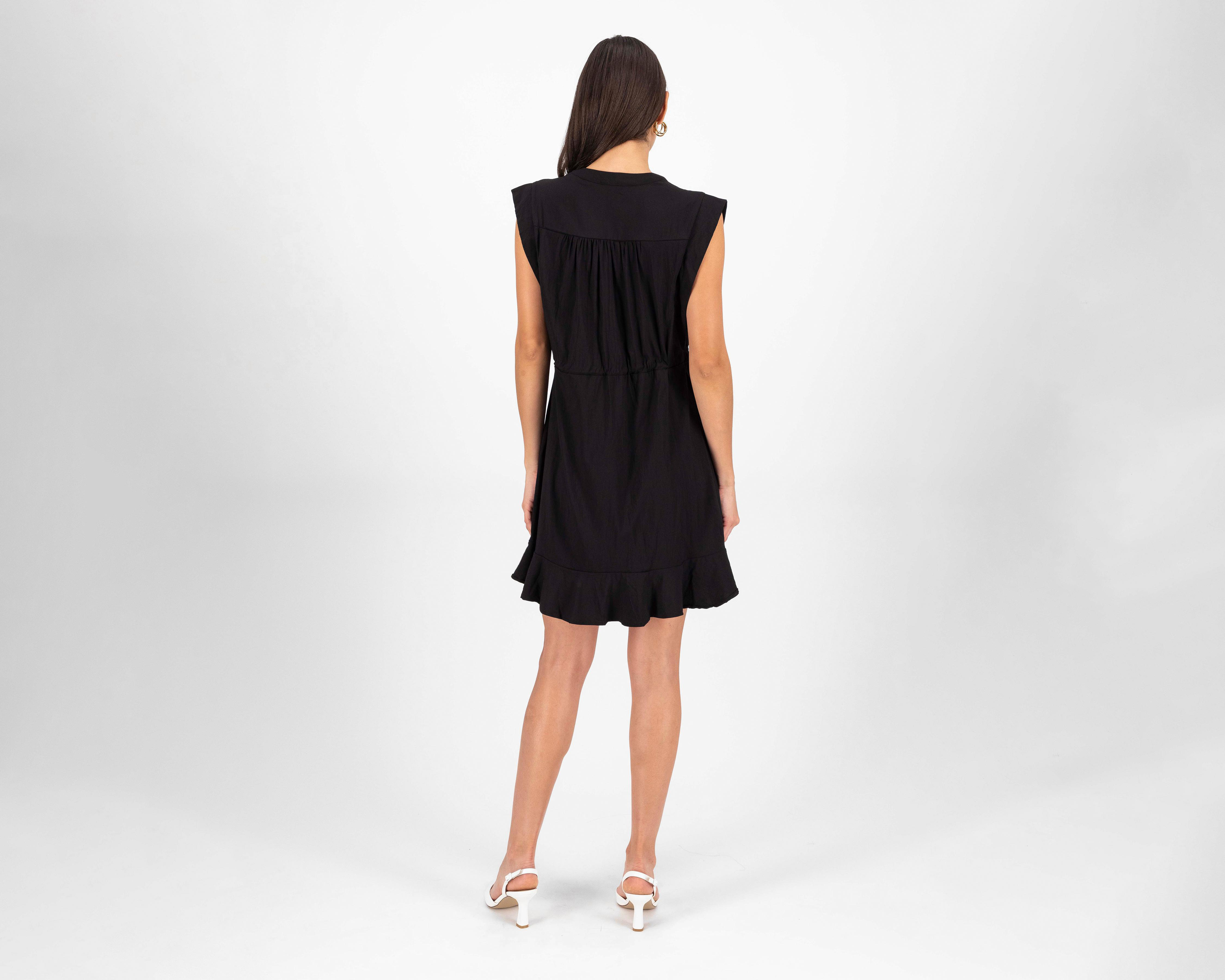 Foto 4 pulgar | Vestido Meirius Casual Negro sin Mangas
