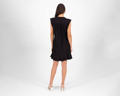 Foto 3 | Vestido Meirius Casual Negro sin Mangas