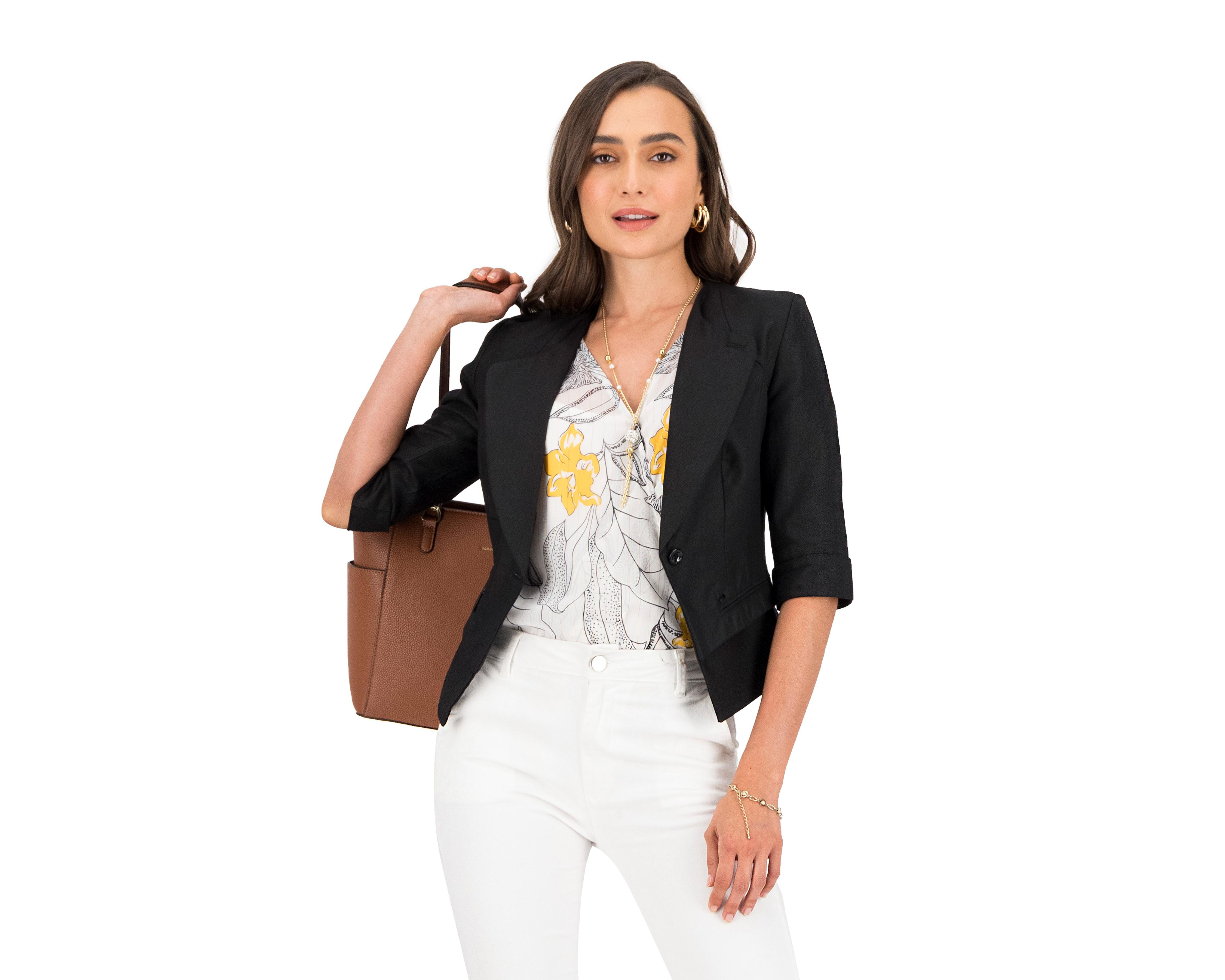 Blazer Liso Sahara Manga 3/4 | Coppel