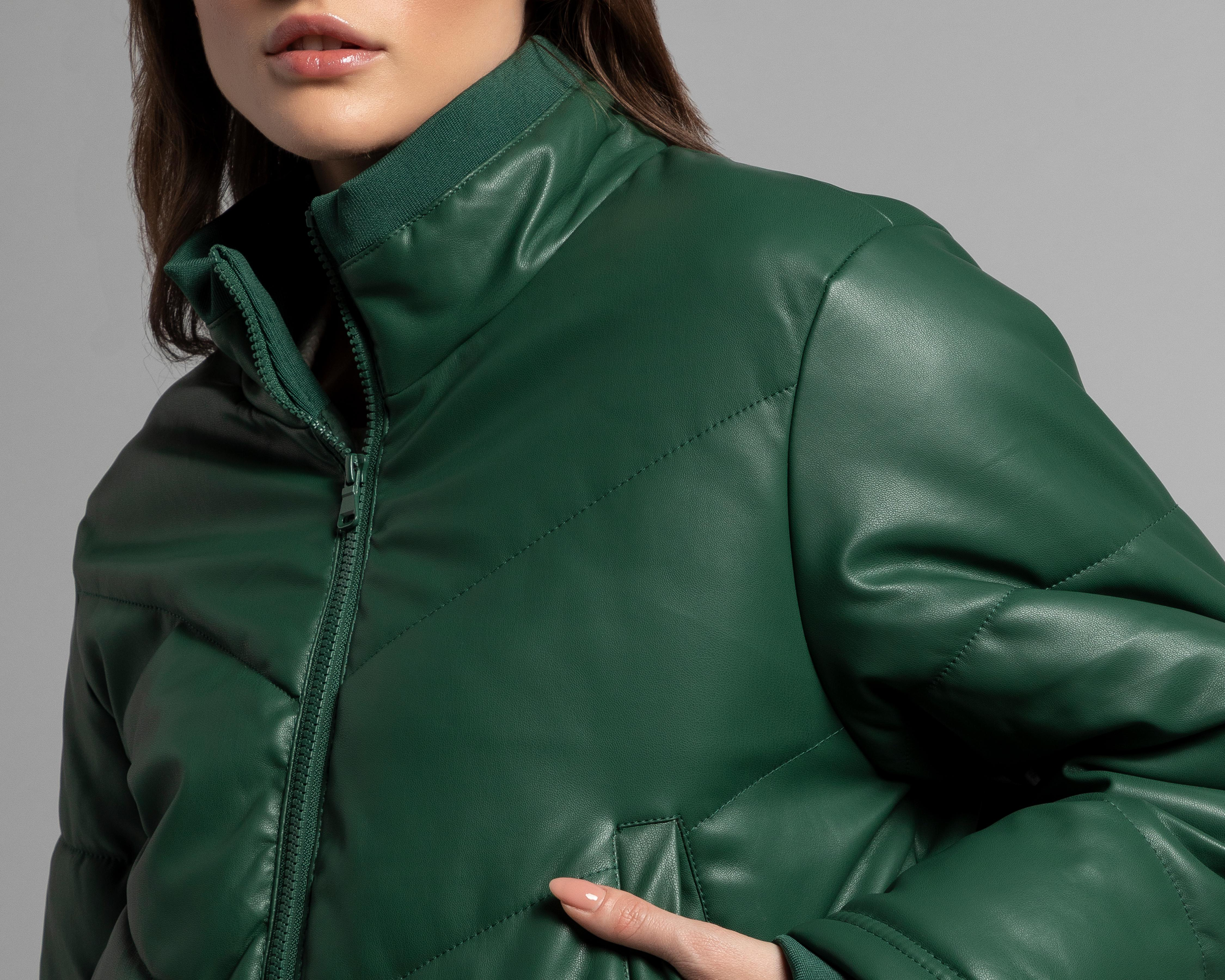 Foto 4 | Chamarra Thinner Capitonada Verde
