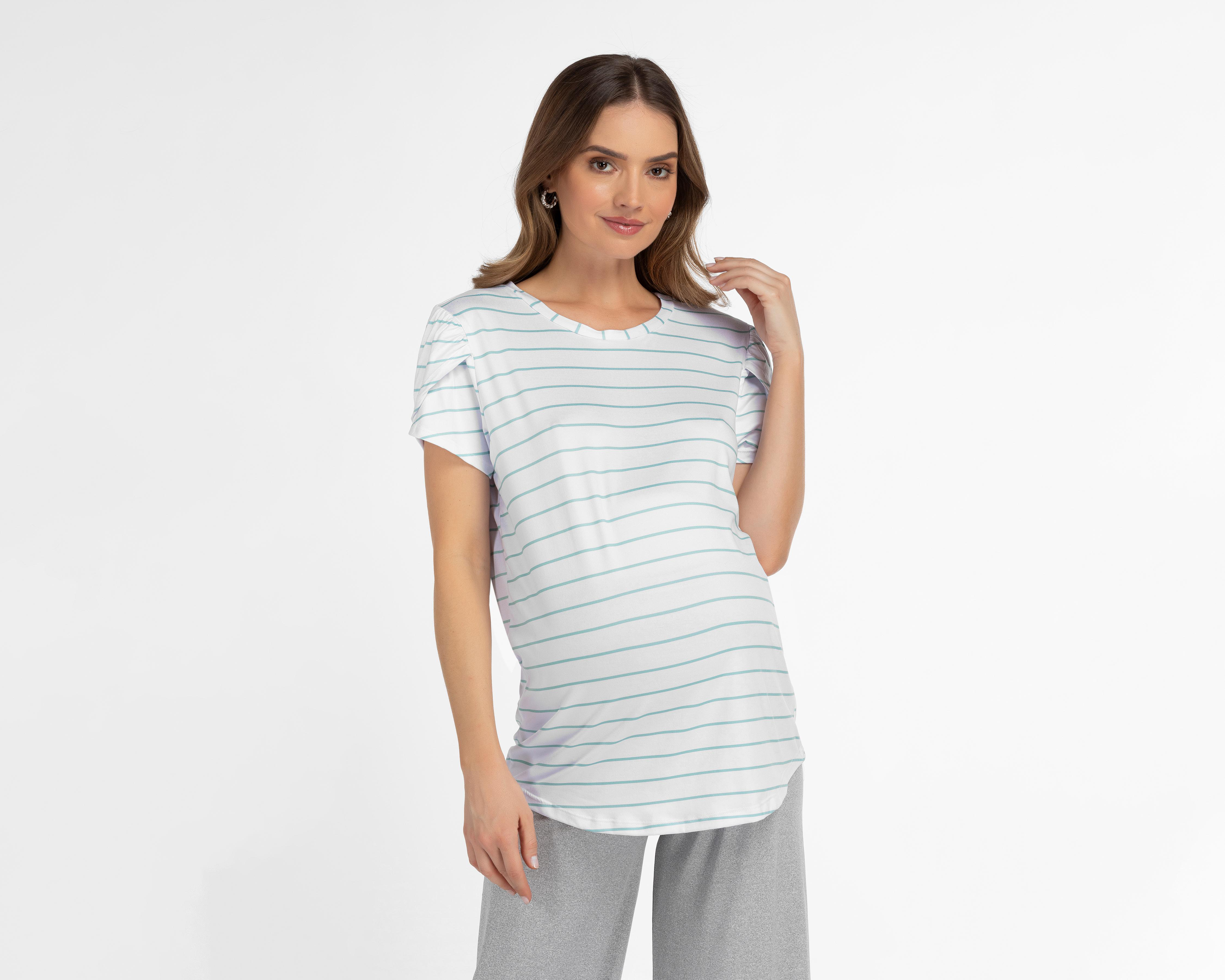 Foto 3 pulgar | Playera de Maternidad Mamá Bella Manga Corta 2 Piezas