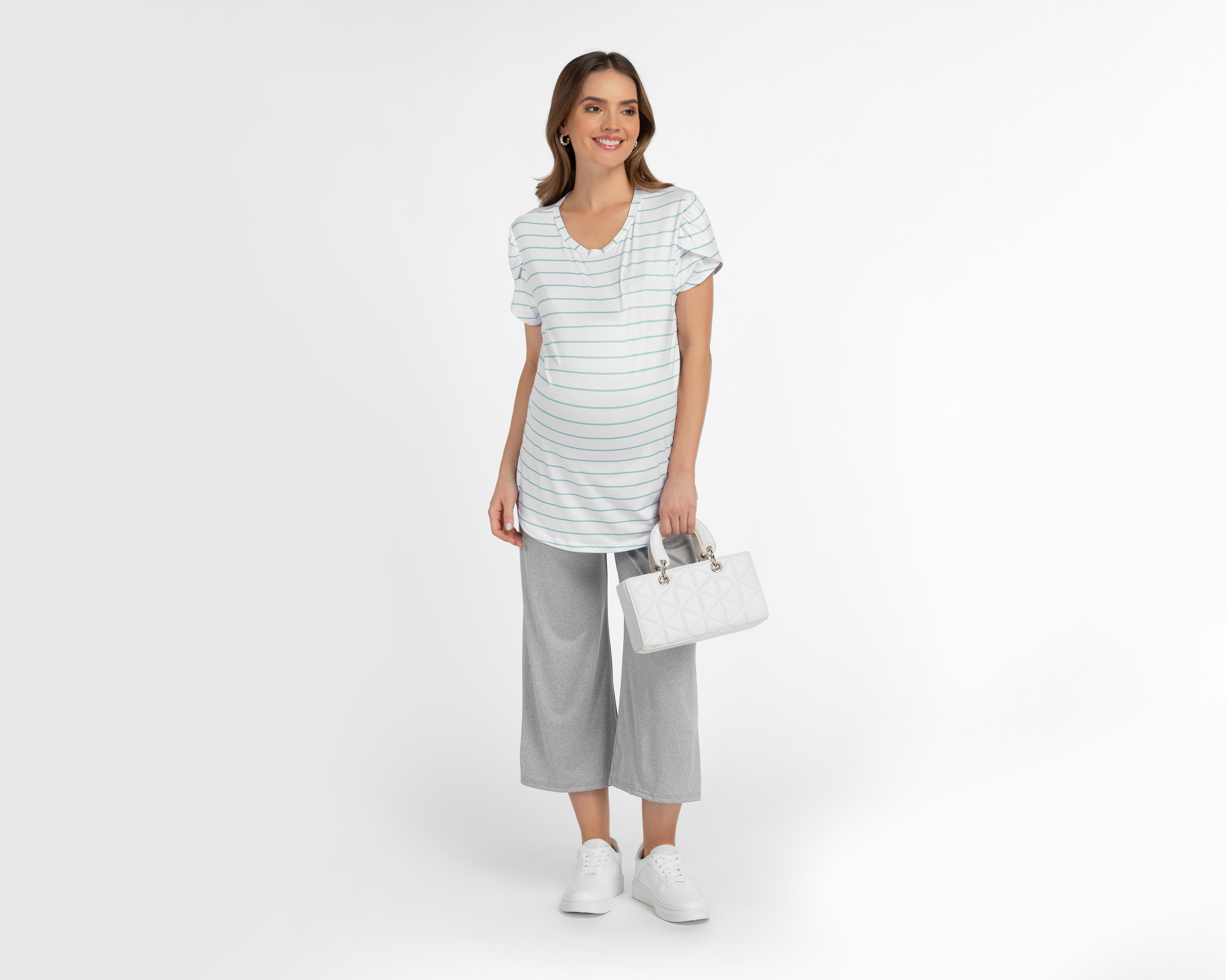 Foto 4 pulgar | Playera de Maternidad Mamá Bella Manga Corta 2 Piezas