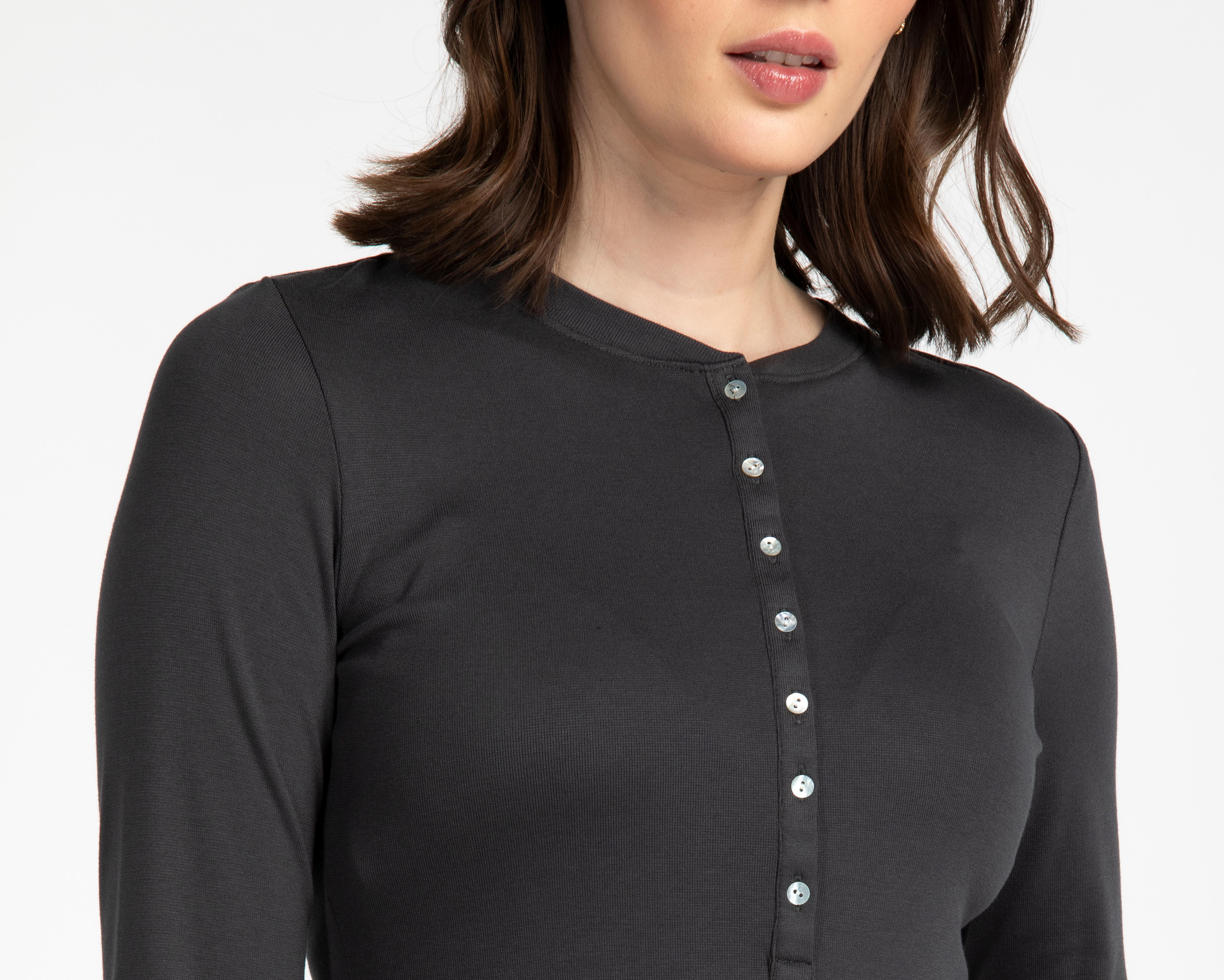 Foto 5 pulgar | Playera con Botones Sahara para Mujer