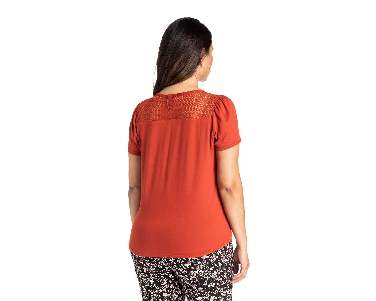 Foto 3 pulgar | Blusa Lady Sun Manga Corta con Collar