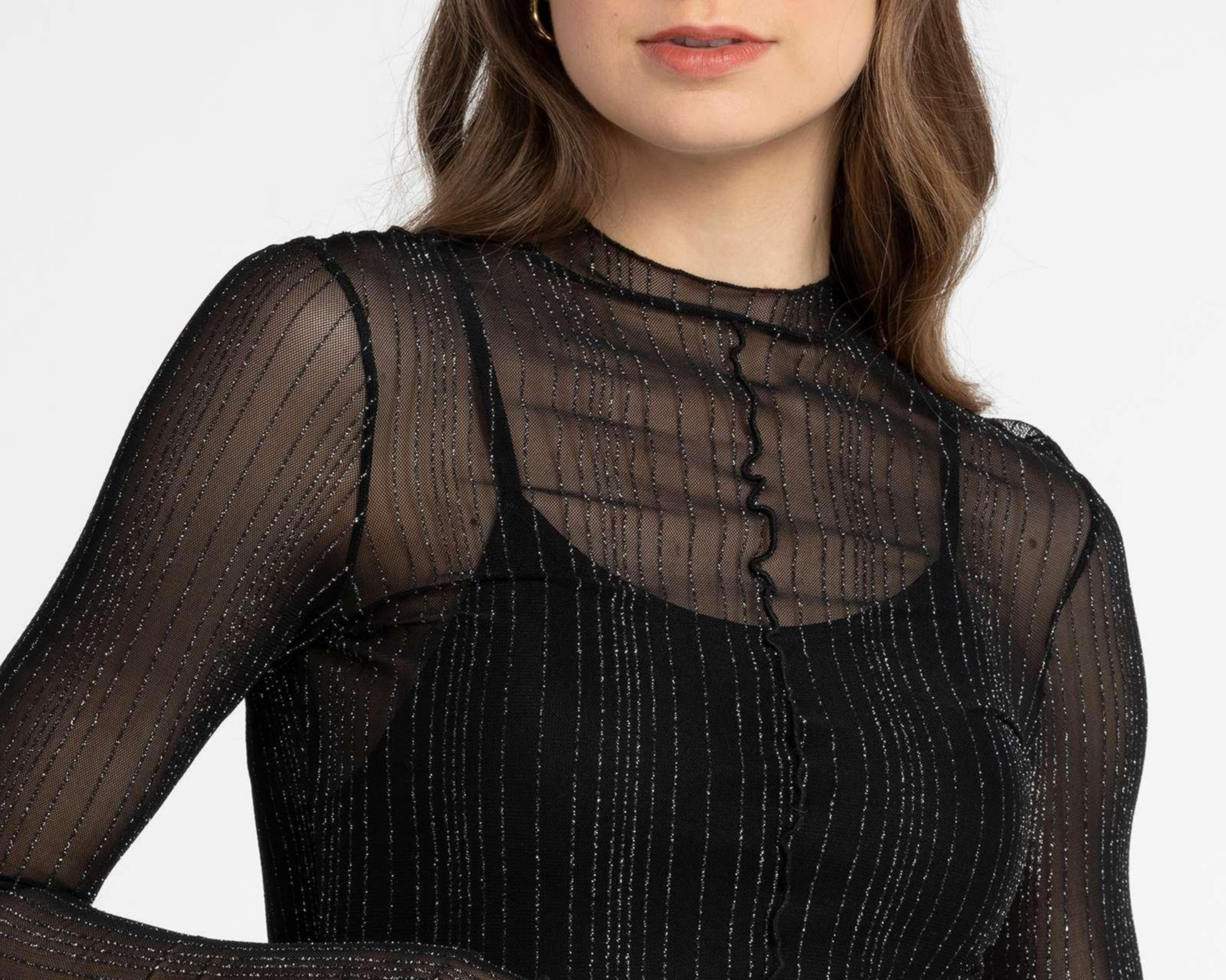 Foto 4 | Playera Thinner Manga Larga con Transparencias