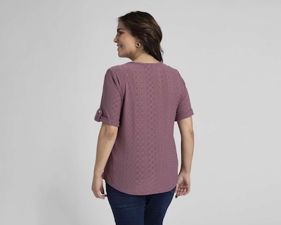 Foto 3 | Blusa Lady Sun Manga Corta con Corte Láser