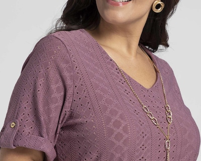 Foto 4 | Blusa Lady Sun Manga Corta con Corte Láser