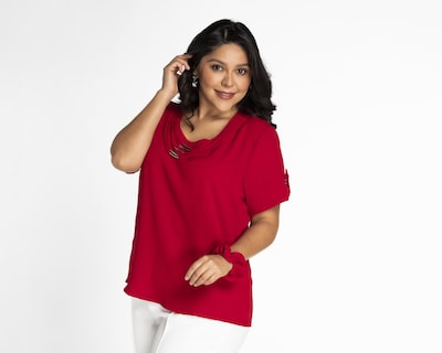 Foto 4 | Blusa Sahara Manga Corta con Detalles en Cuello