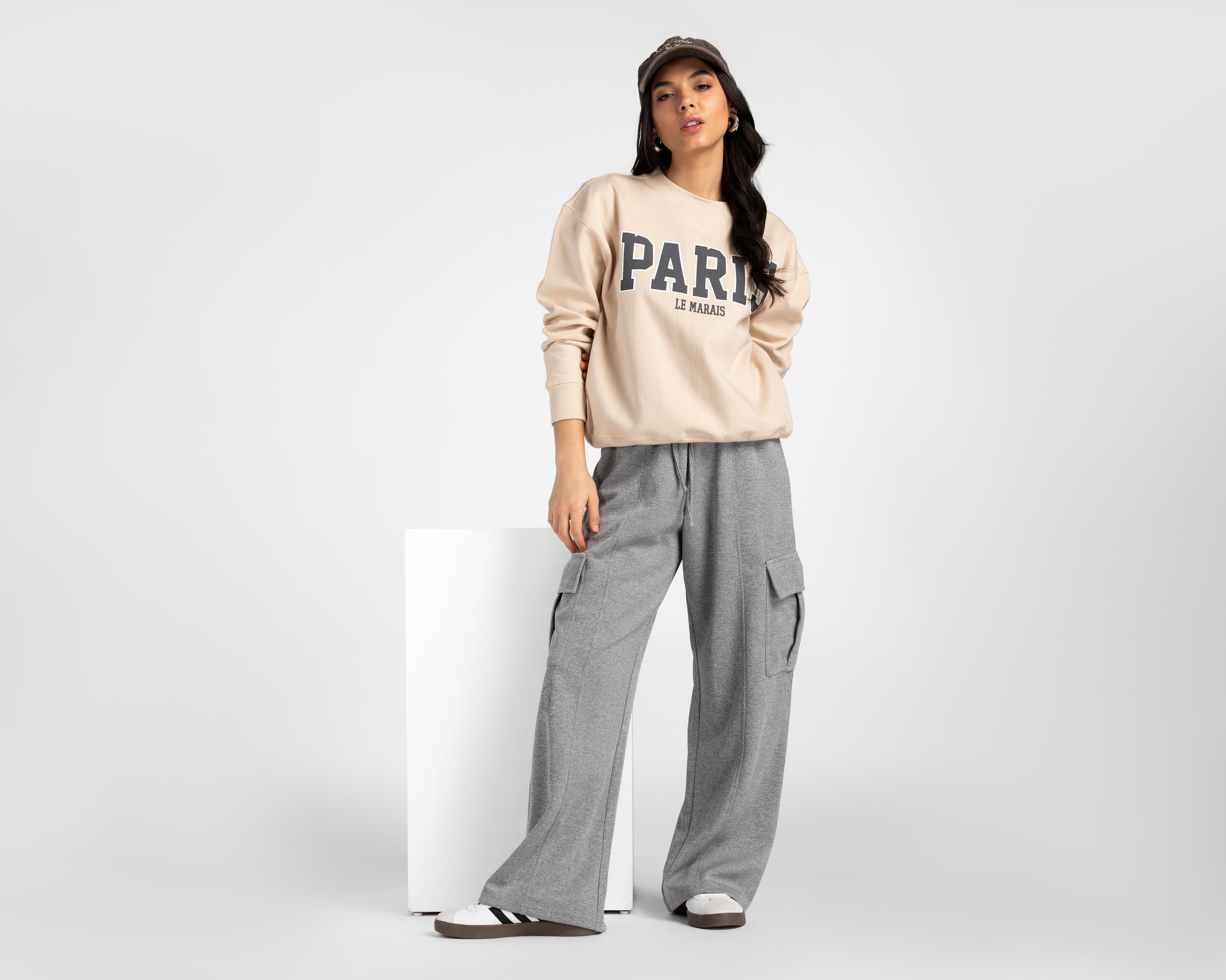 Foto 2 | Pantalón Ancho Refill Gris para Mujer