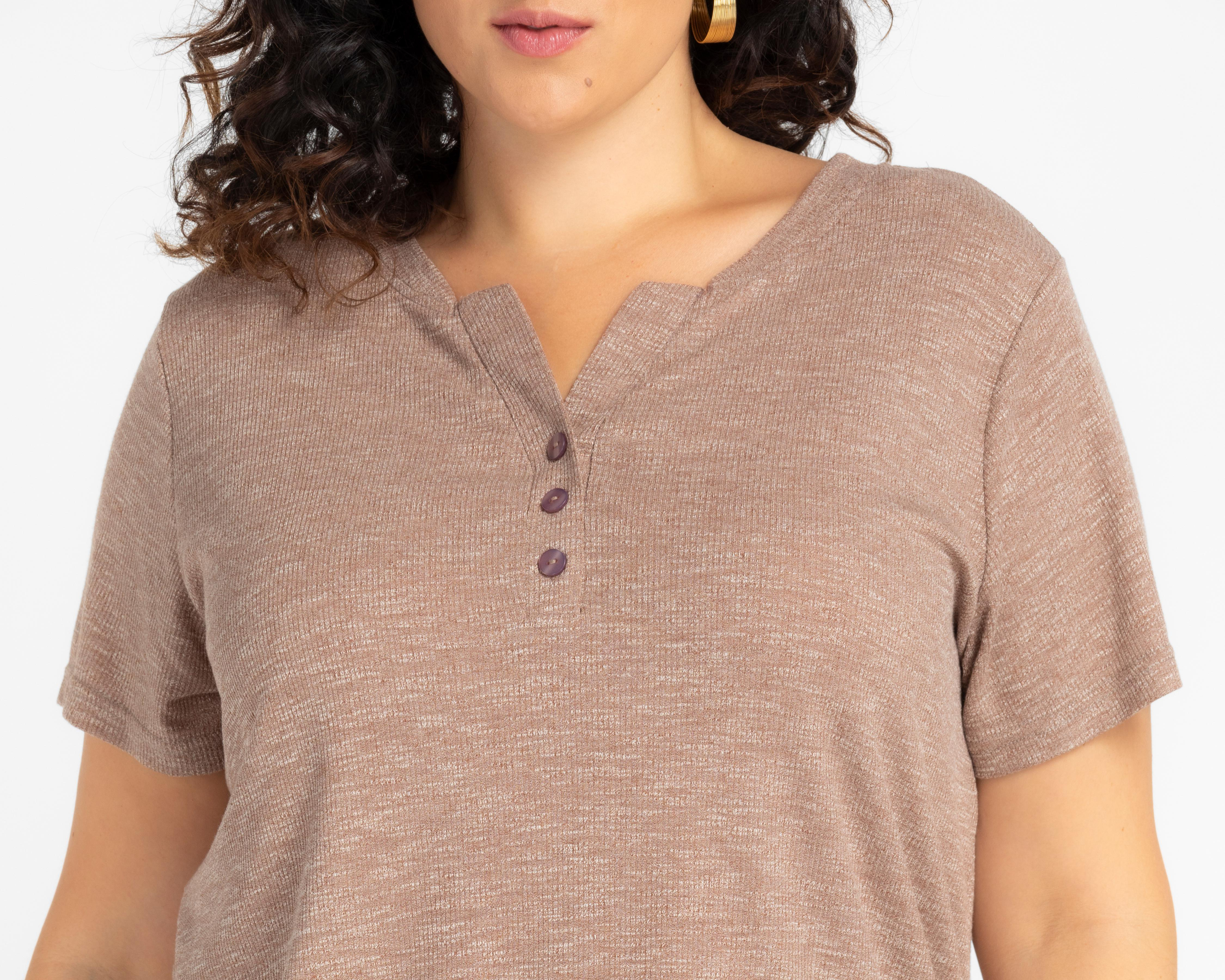 Foto 5 pulgar | Playera Lady Sun con Botones para Mujer