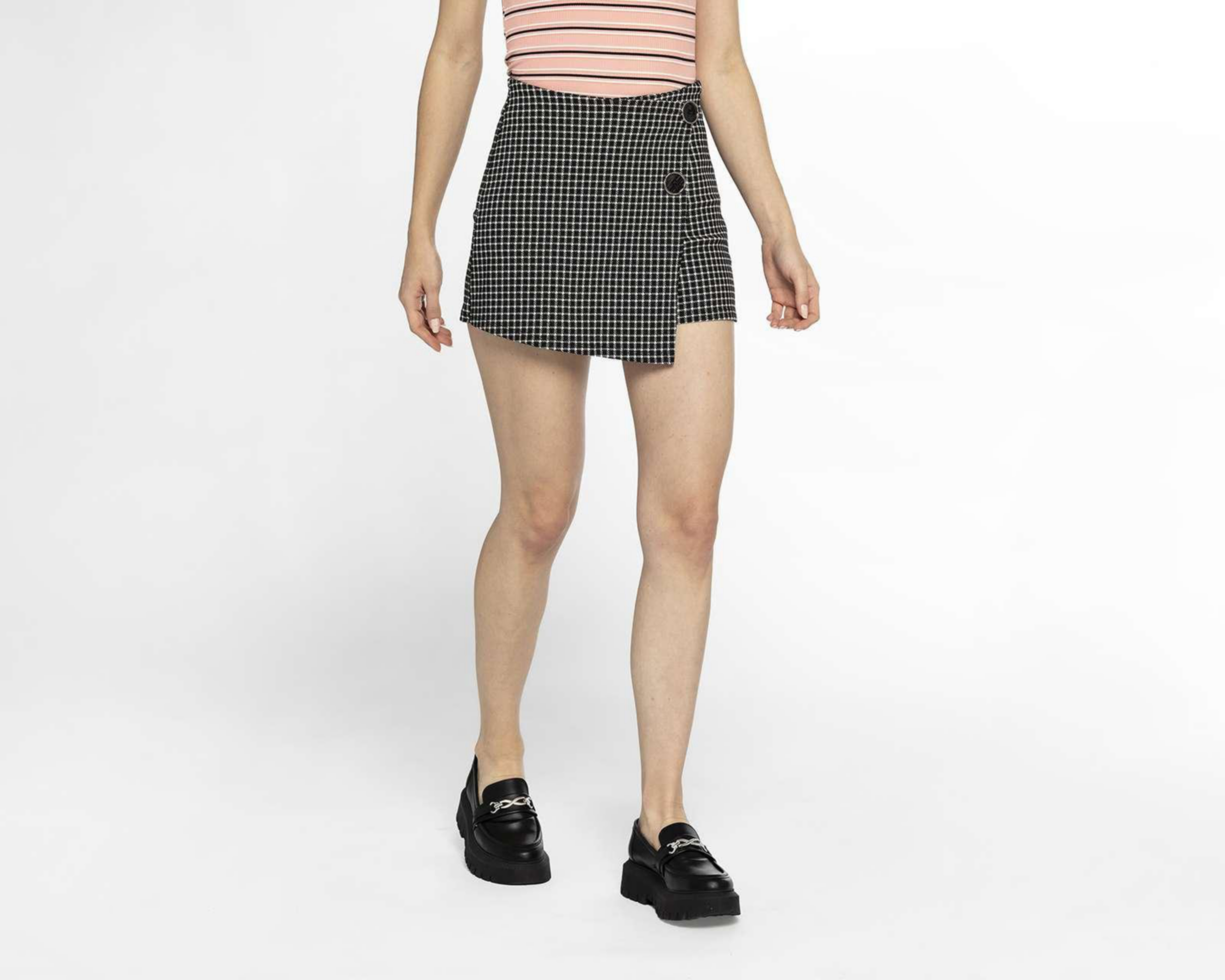 Foto 2 pulgar | Short Falda Thinner a Cuadros