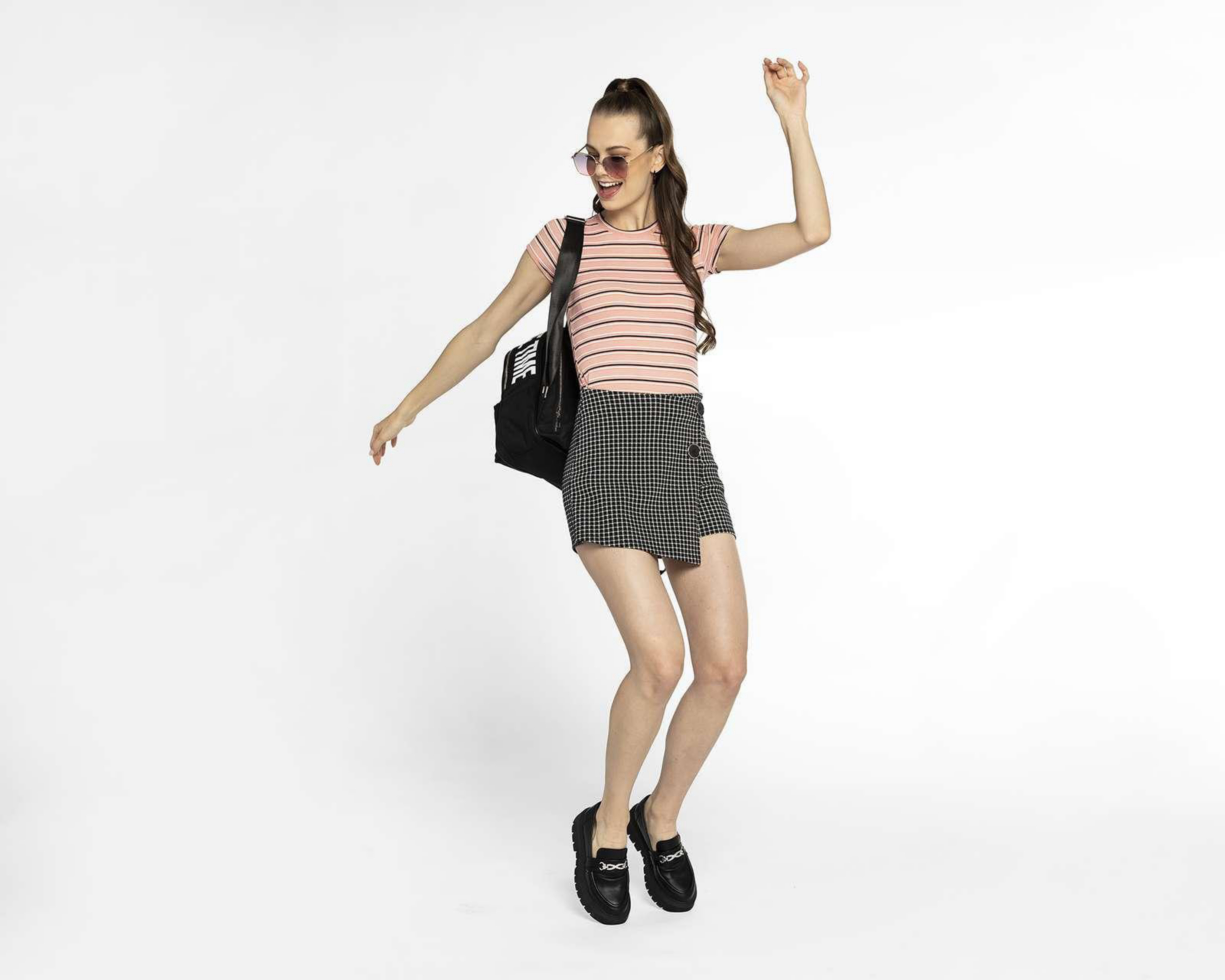 Foto 3 pulgar | Short Falda Thinner a Cuadros