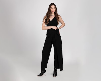 Foto 2 | Jumper Casual Sahara Escote Cruzado Negro con Media Falda