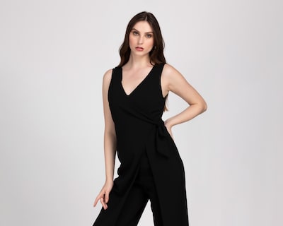 Foto 4 | Jumper Casual Sahara Escote Cruzado Negro con Media Falda