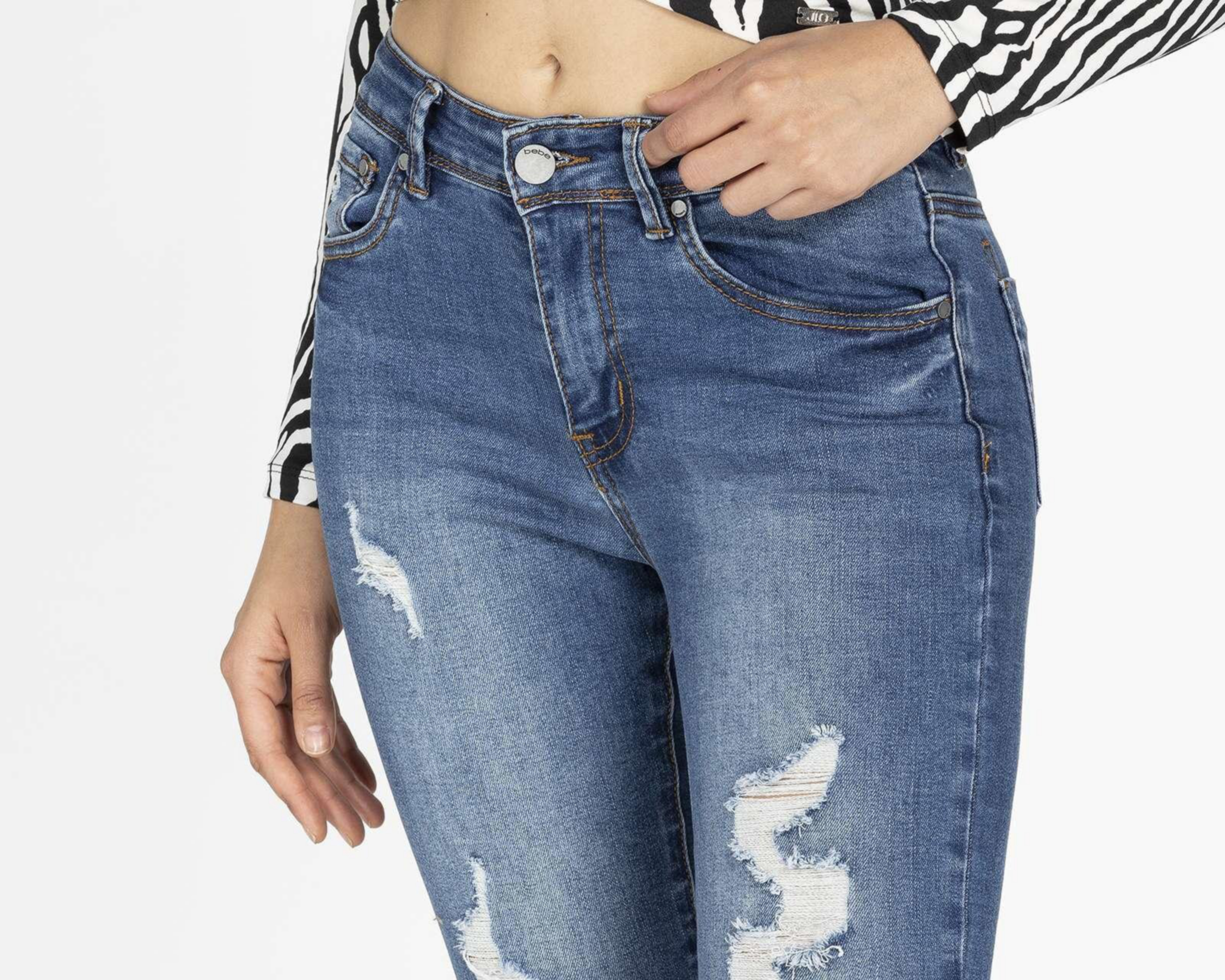 Foto 4 | Jeans Skinny Bebe para Mujer