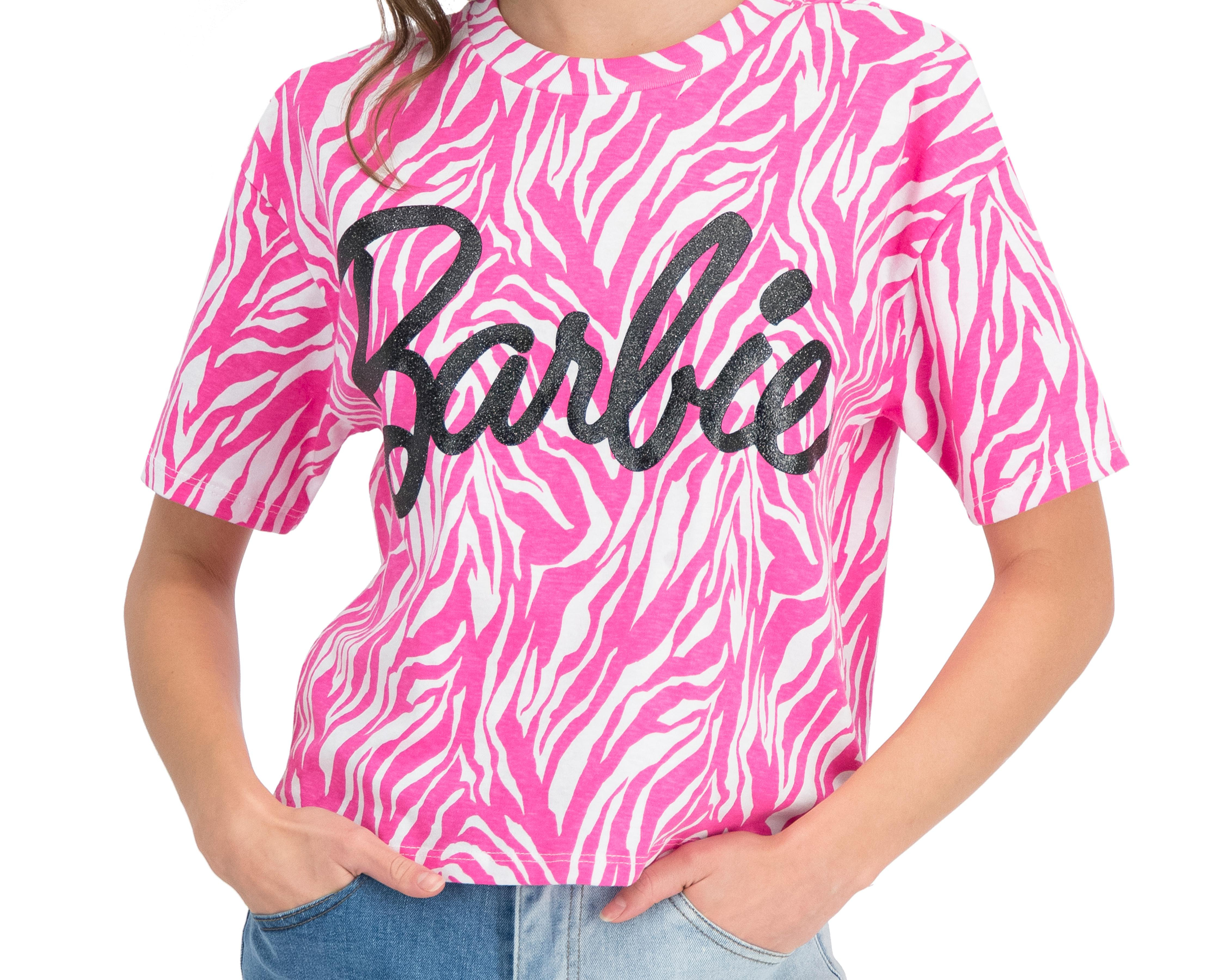 Foto 4 pulgar | Playera Barbie Manga Corta Cuello Redondo