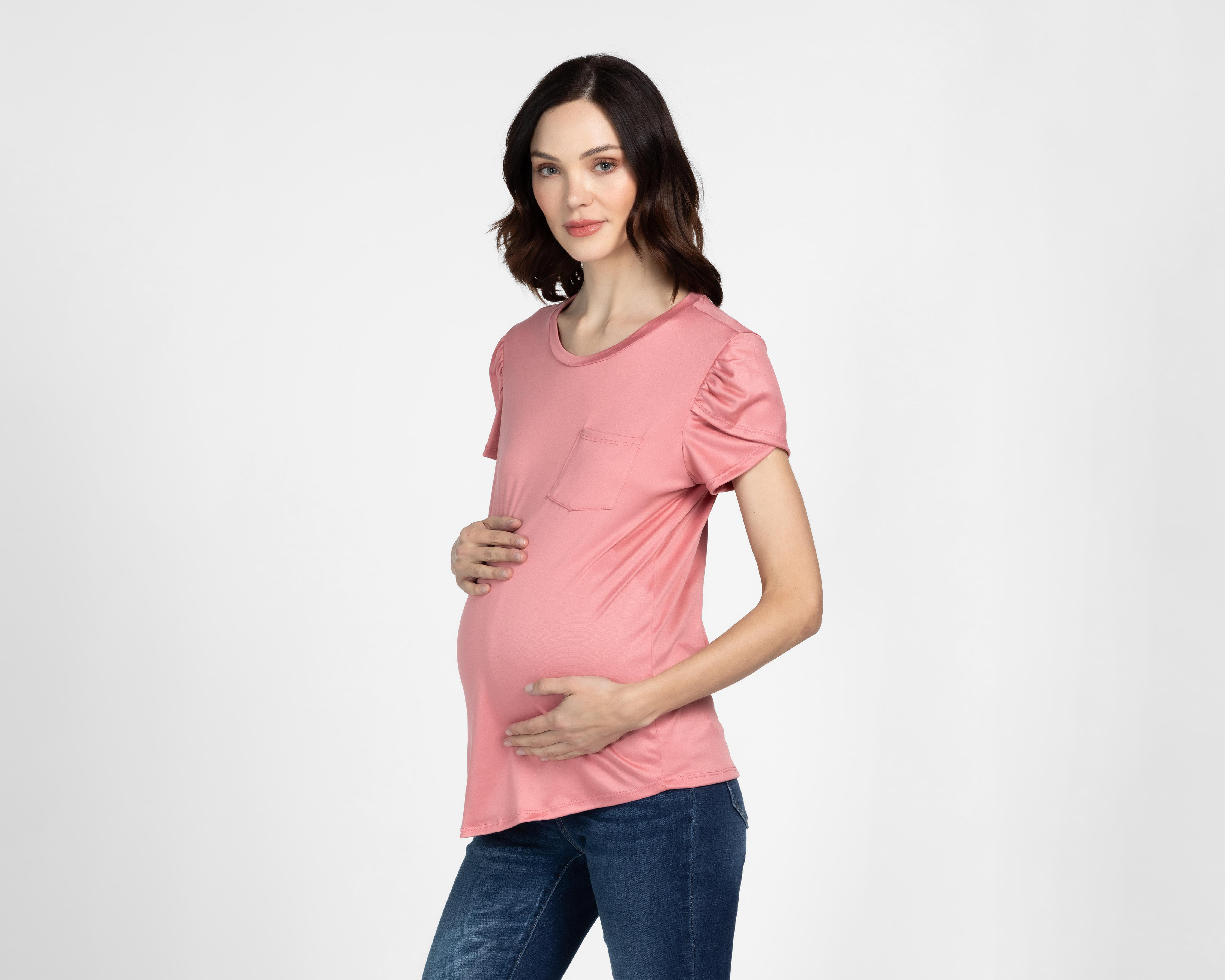 Foto 3 pulgar | Blusa de Maternidad Mamá Bella Manga Corta 2 Piezas