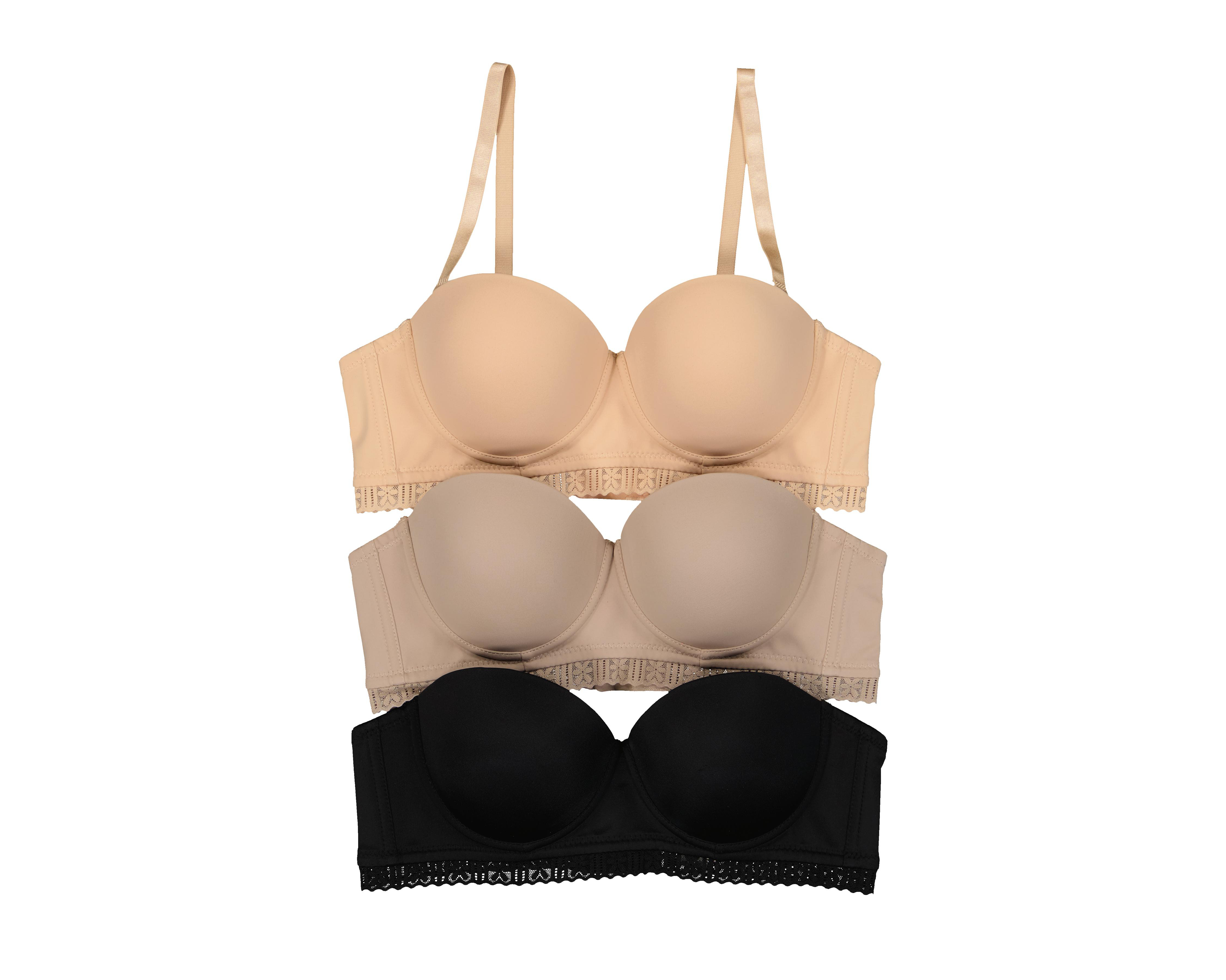 Brasier Media Copa con Encaje Beauty Secret 3 Pack
