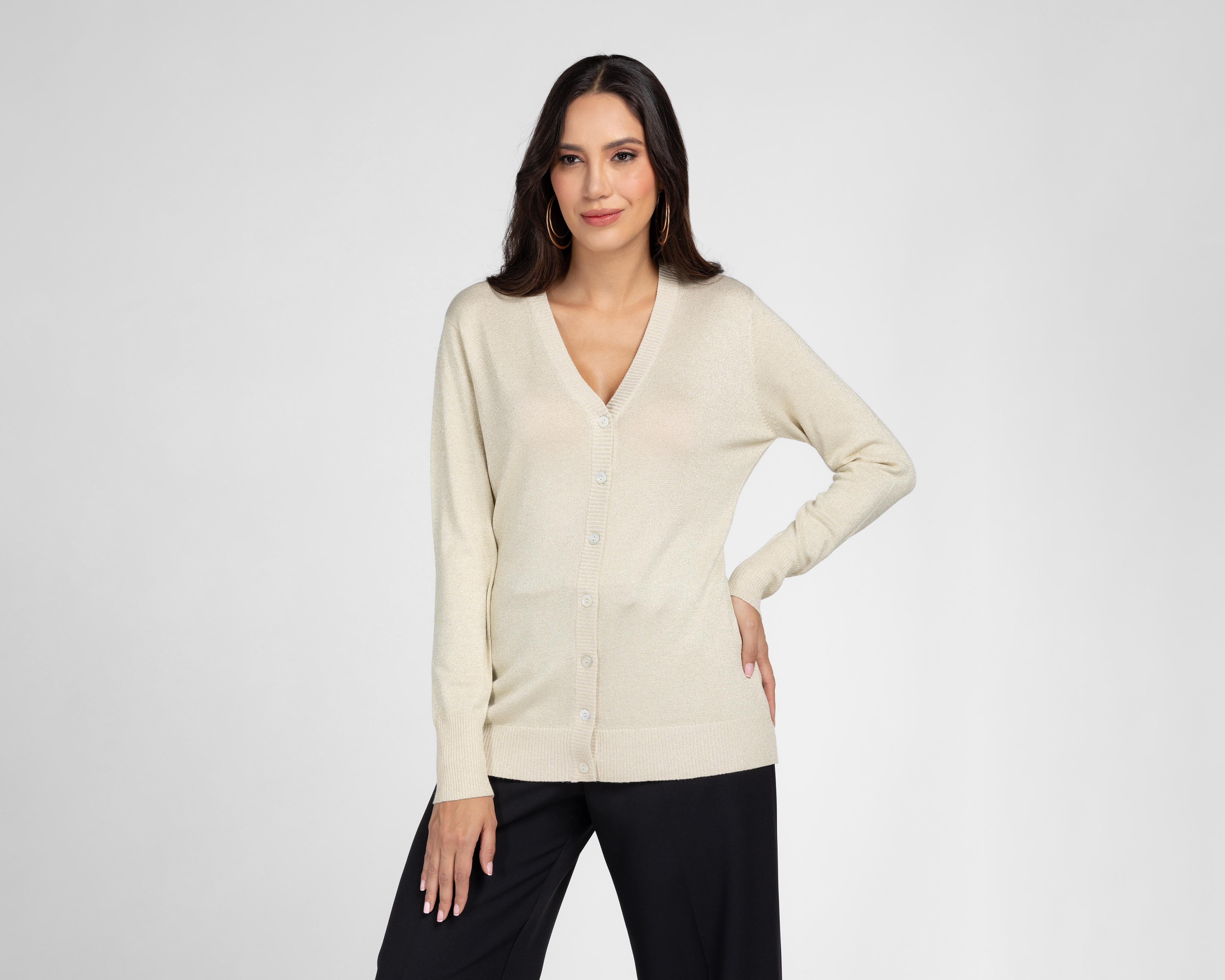 Foto 1 | Cárdigan Sahara Beige con Botones