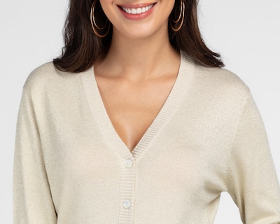 Foto 4 | Cárdigan Sahara Beige con Botones