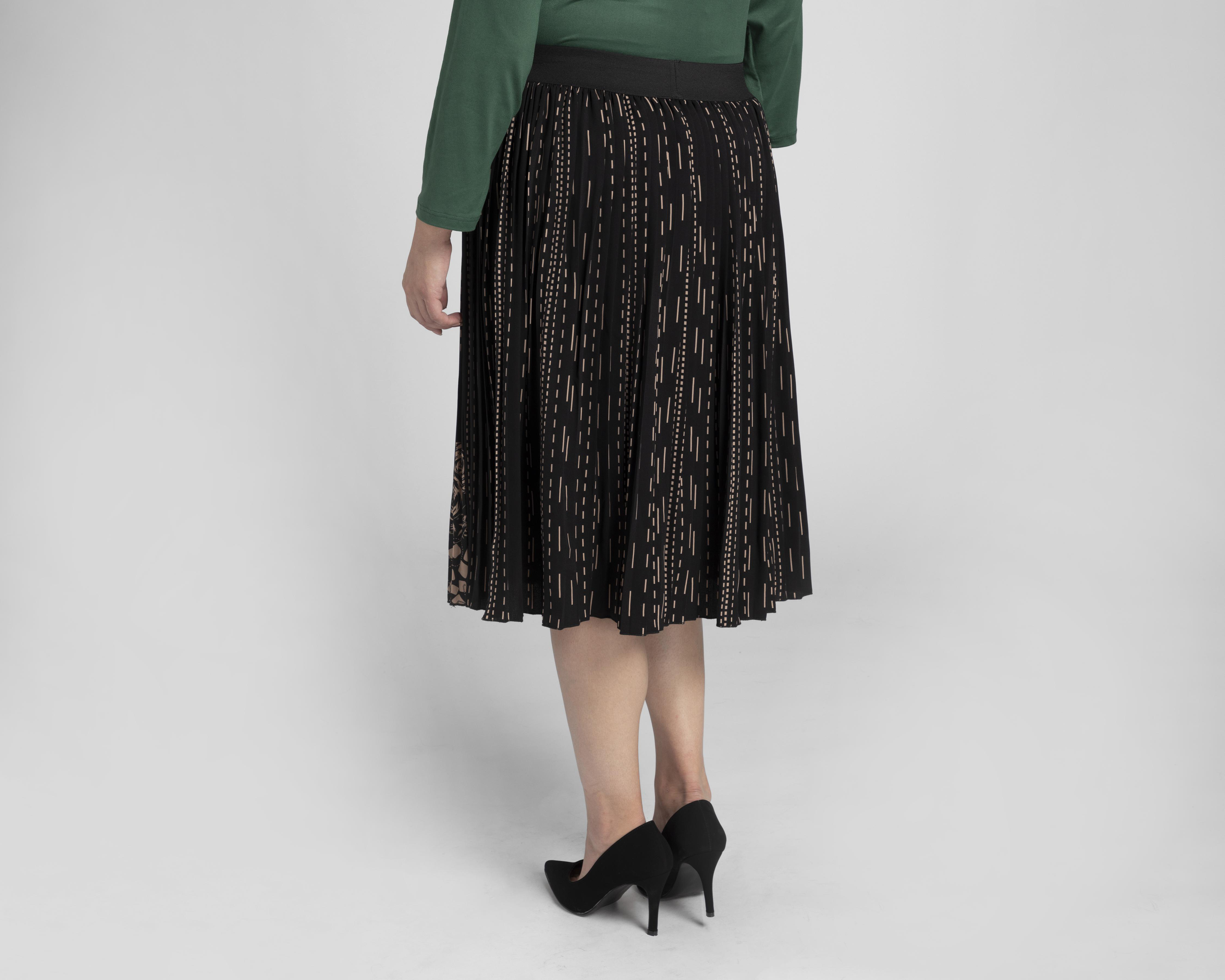 Foto 3 | Falda Midi Sahara Plisada