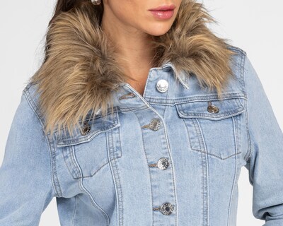 Foto 4 | Chamarra de Mezclilla con Peluche Refill para Mujer