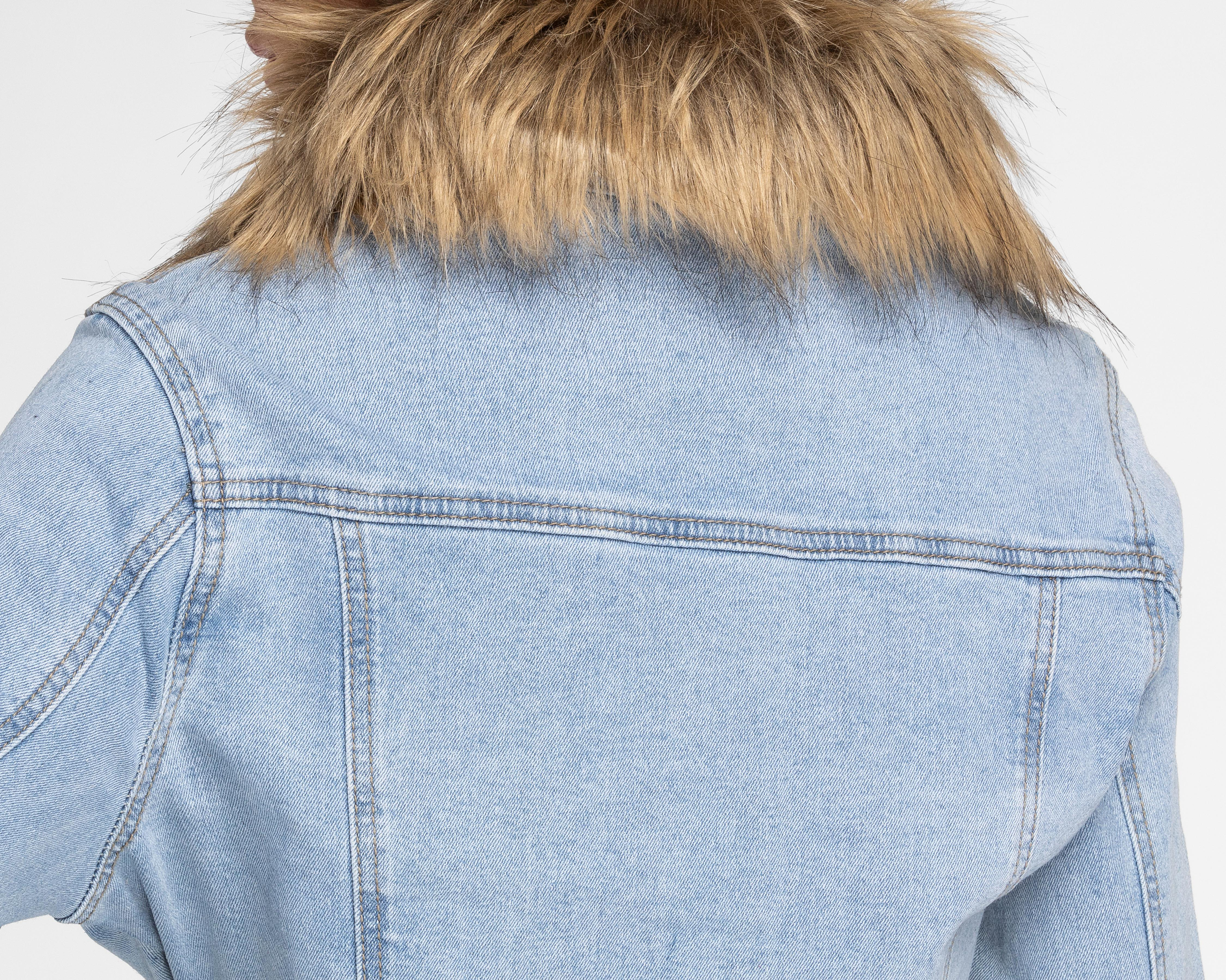 Foto 5 | Chamarra de Mezclilla con Peluche Refill para Mujer
