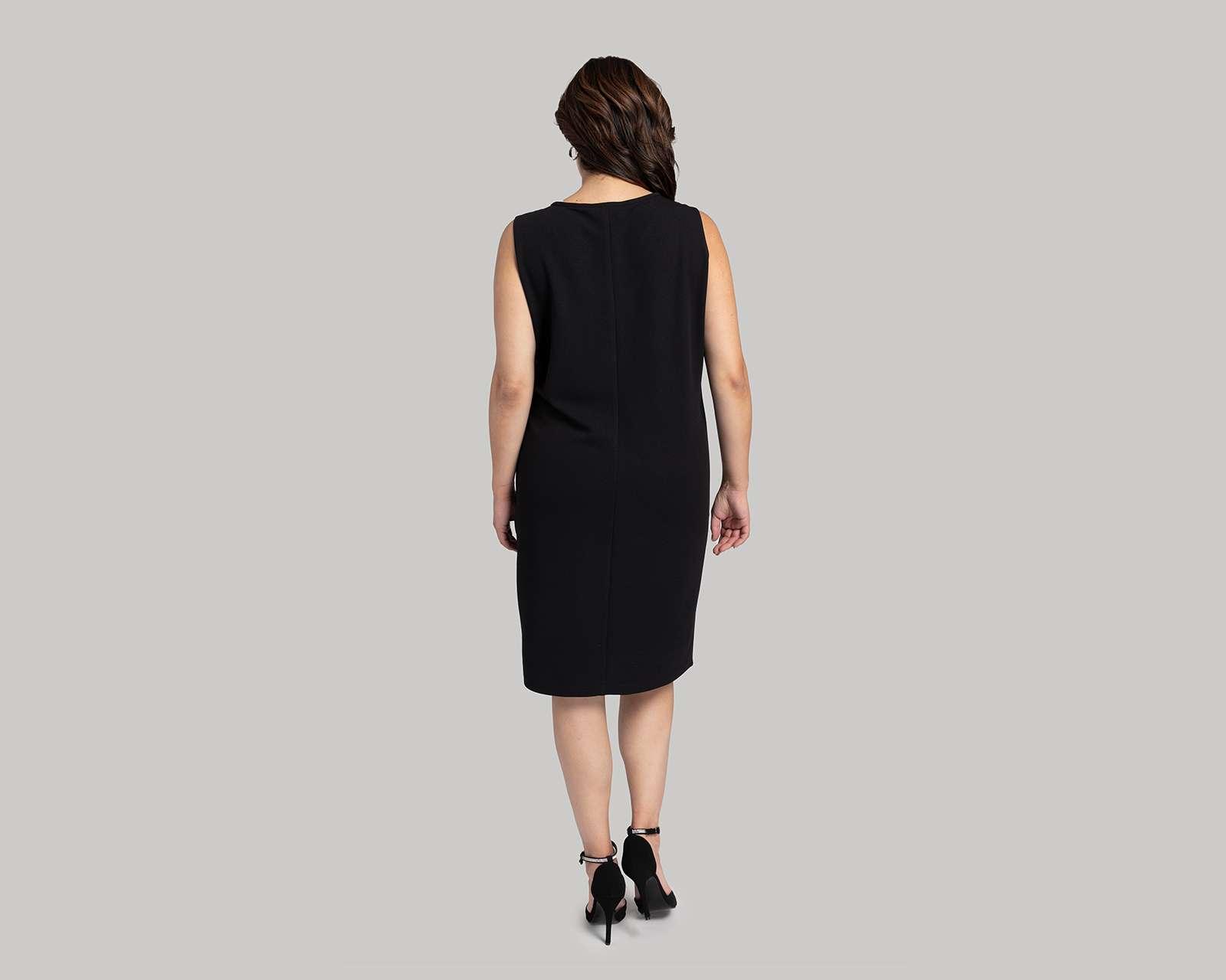 Foto 4 pulgar | Vestido Lady Sun Formal Negro con Saco y Collar