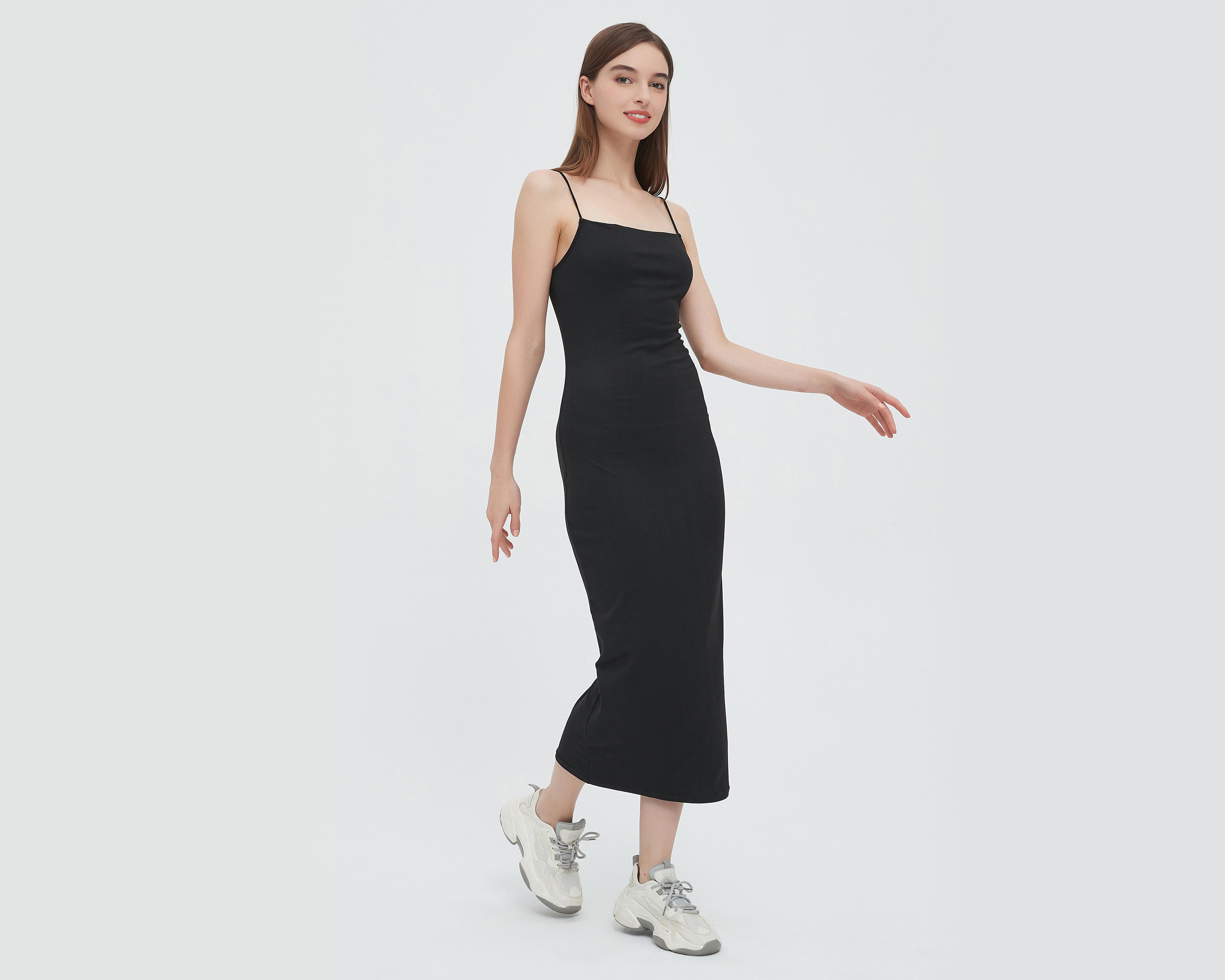 Foto 3 pulgar | Vestido Refill Casual Negro con Tirantes