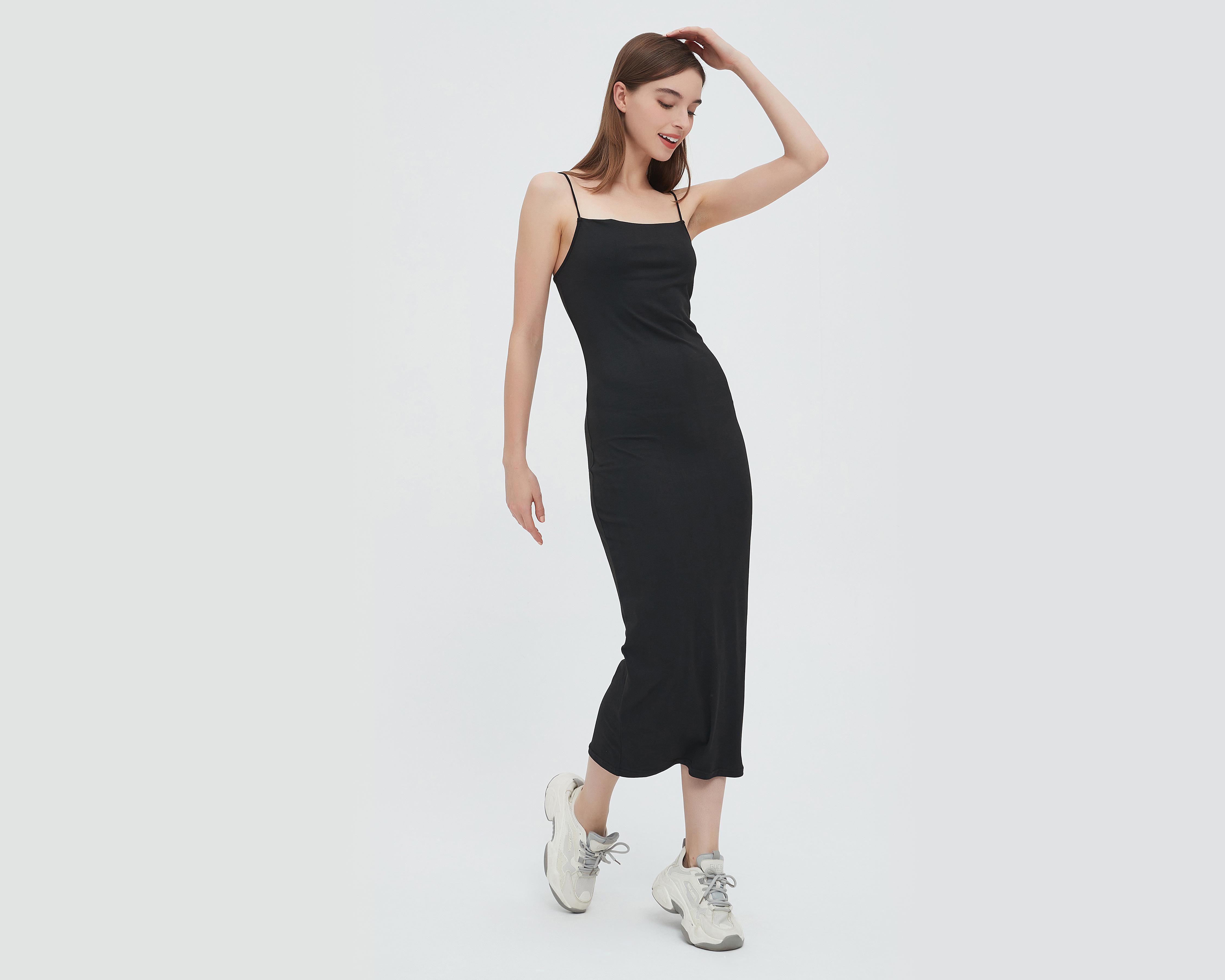 Foto 4 pulgar | Vestido Refill Casual Negro con Tirantes