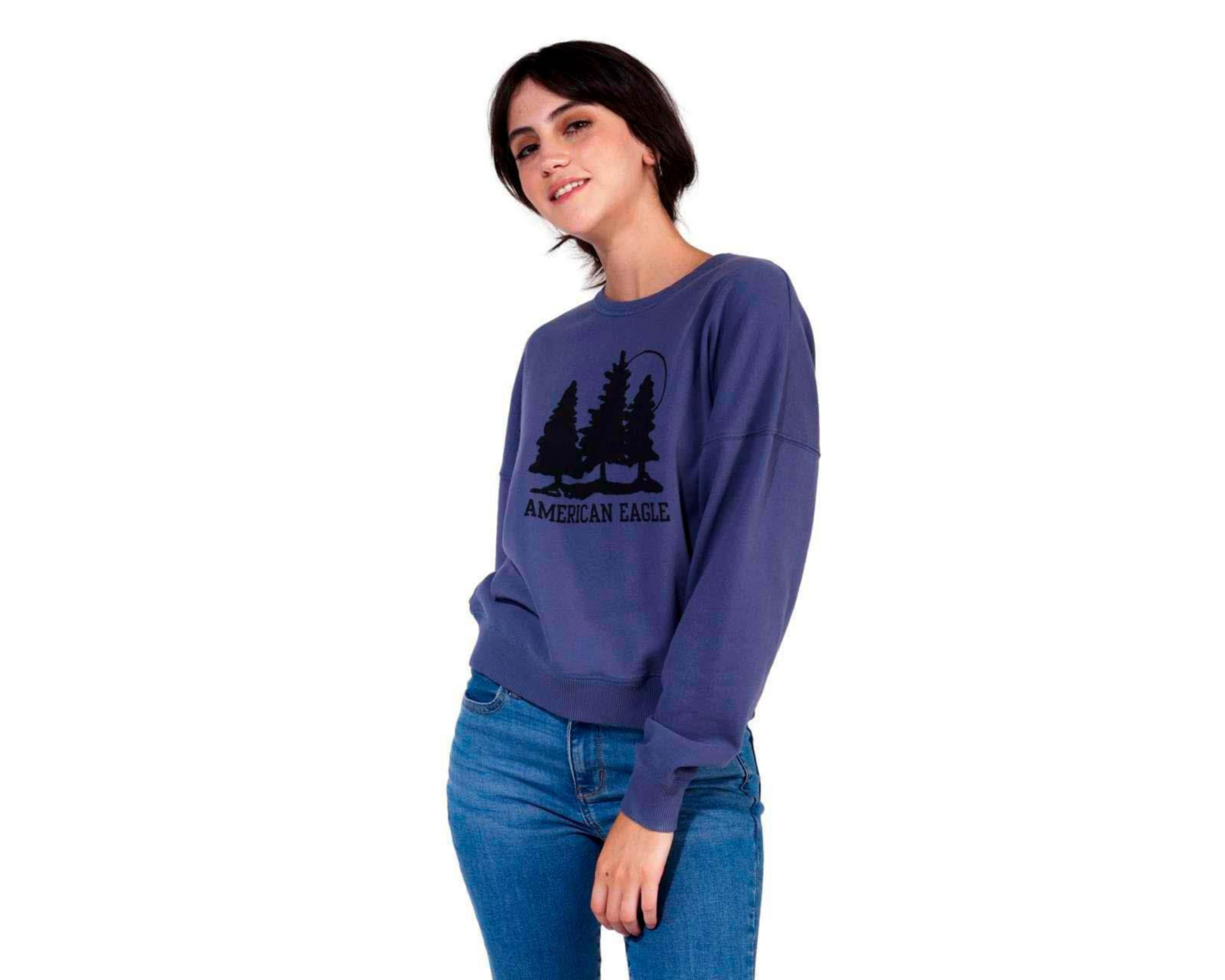 Foto 1 | Sudadera American Eagle Cuello Redondo
