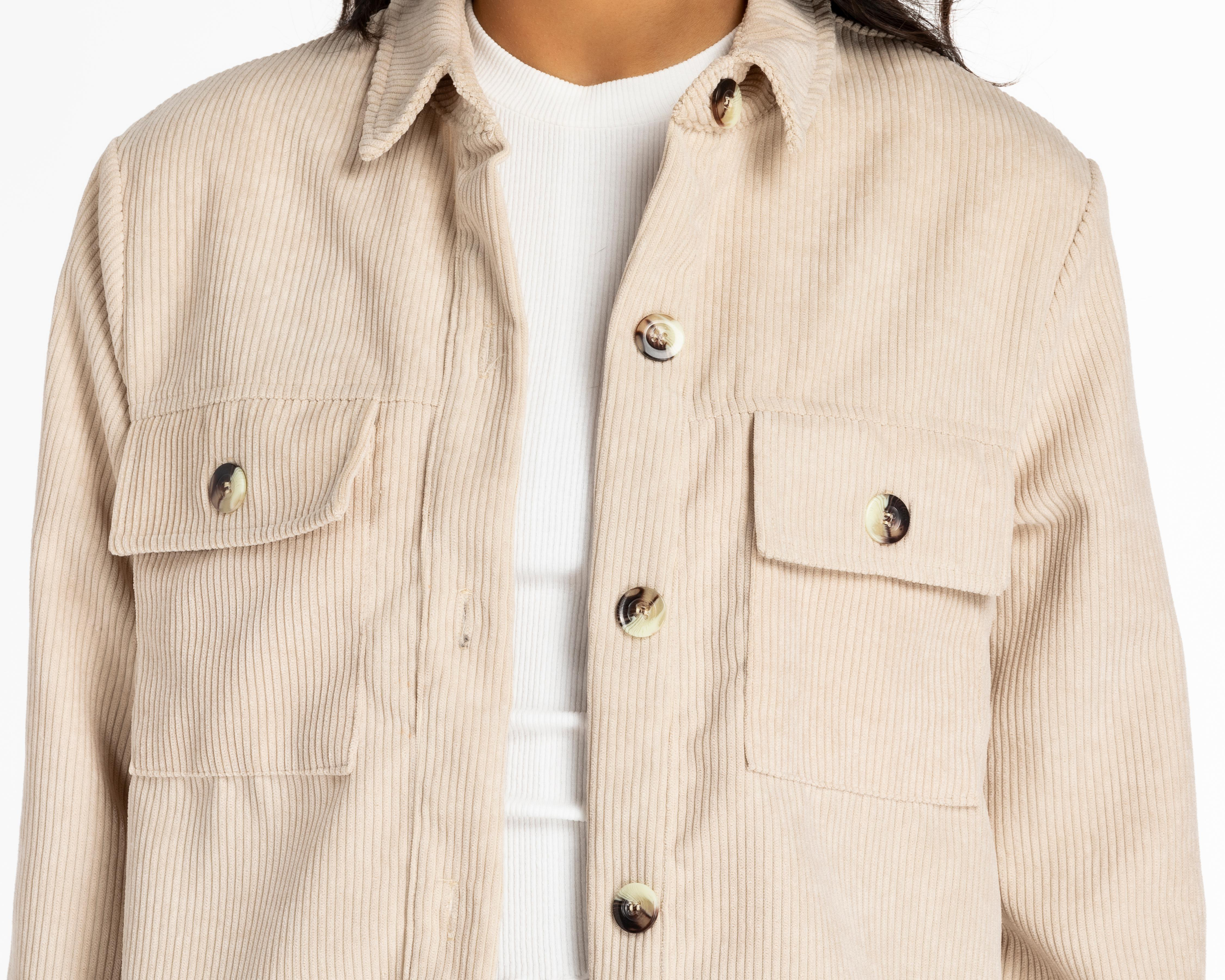 Foto 4 | Chamarra Refill Beige con Botones
