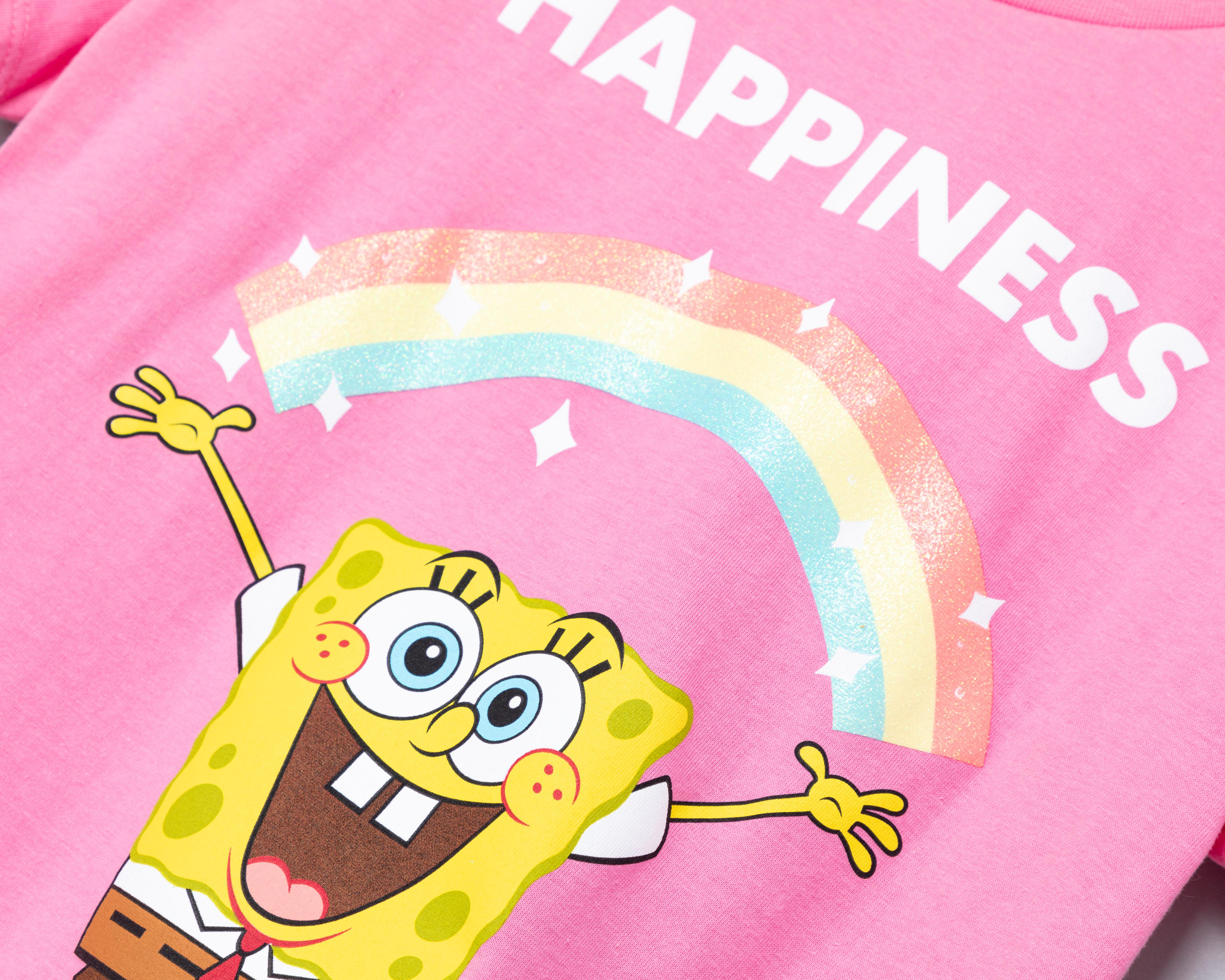 Foto 4 pulgar | Playera Bob Esponja Manga Corta Estampada