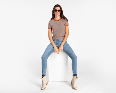Foto 2 | Playera Refill a Rayas para Mujer
