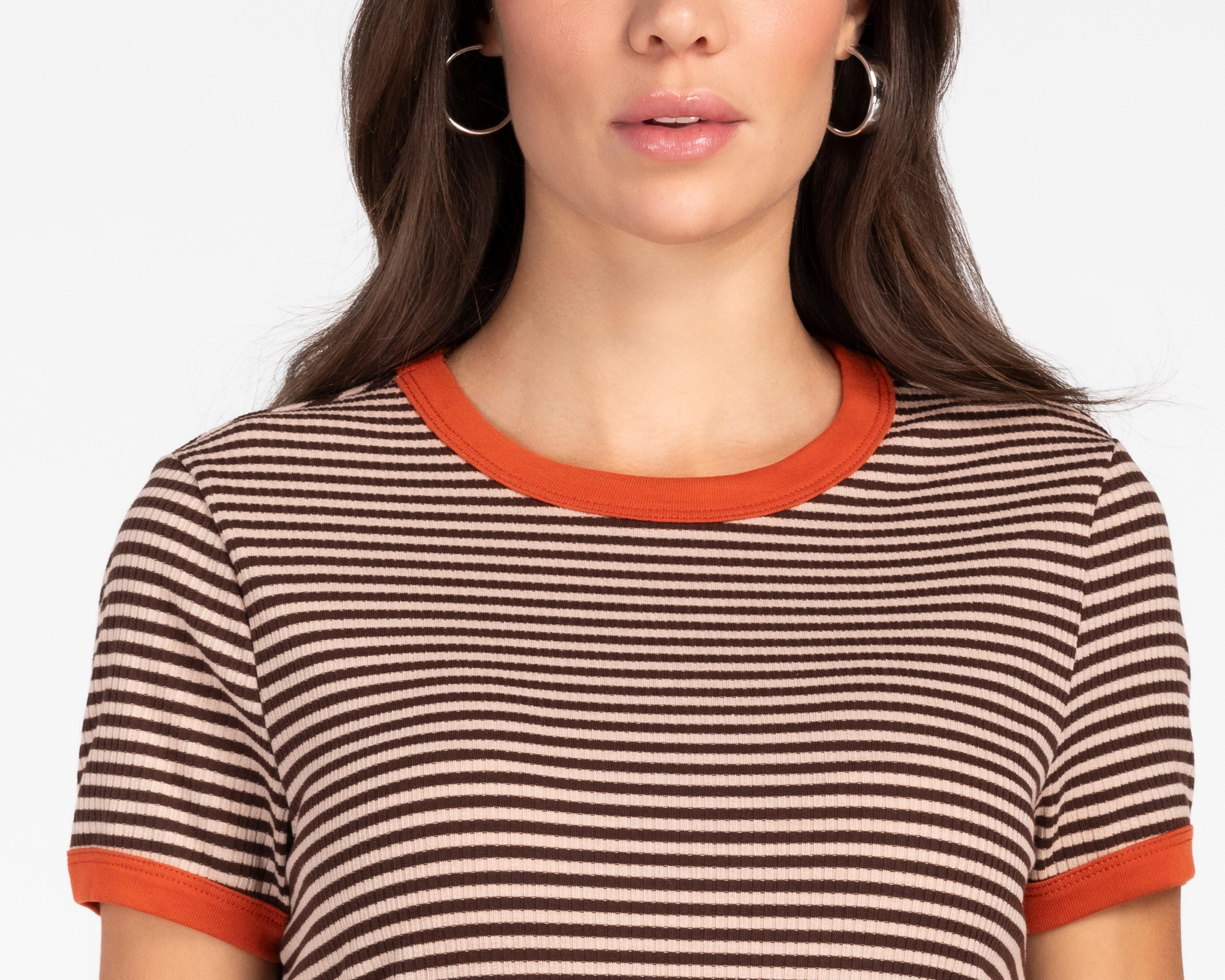 Foto 5 pulgar | Playera Refill a Rayas para Mujer