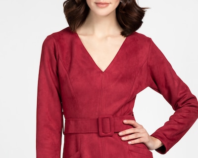 Foto 4 | Vestido de Noche Bebe Rojo Cuello V Manga Larga